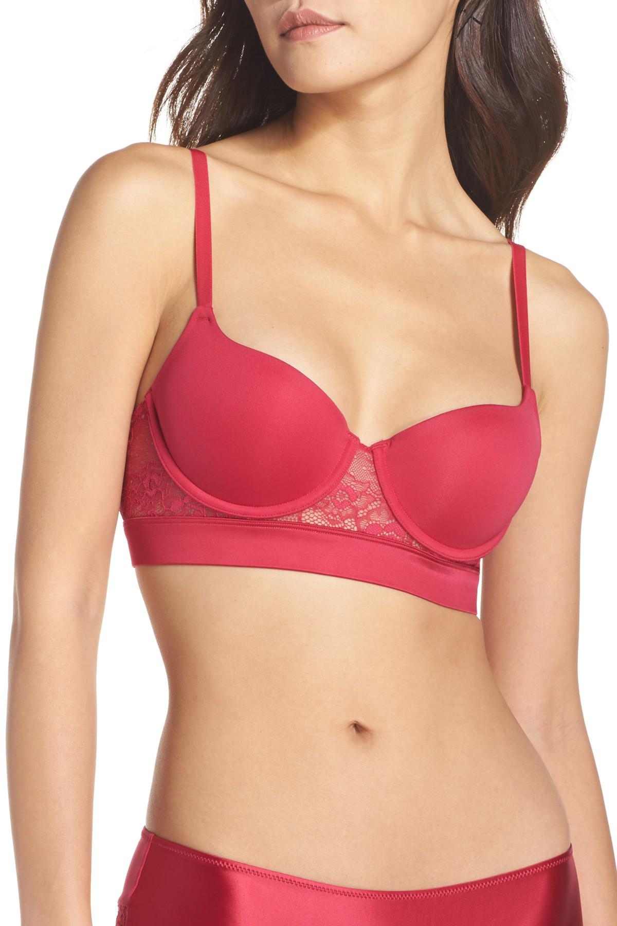 Lyst Vince Camuto Underwire Balconette Bra In Red