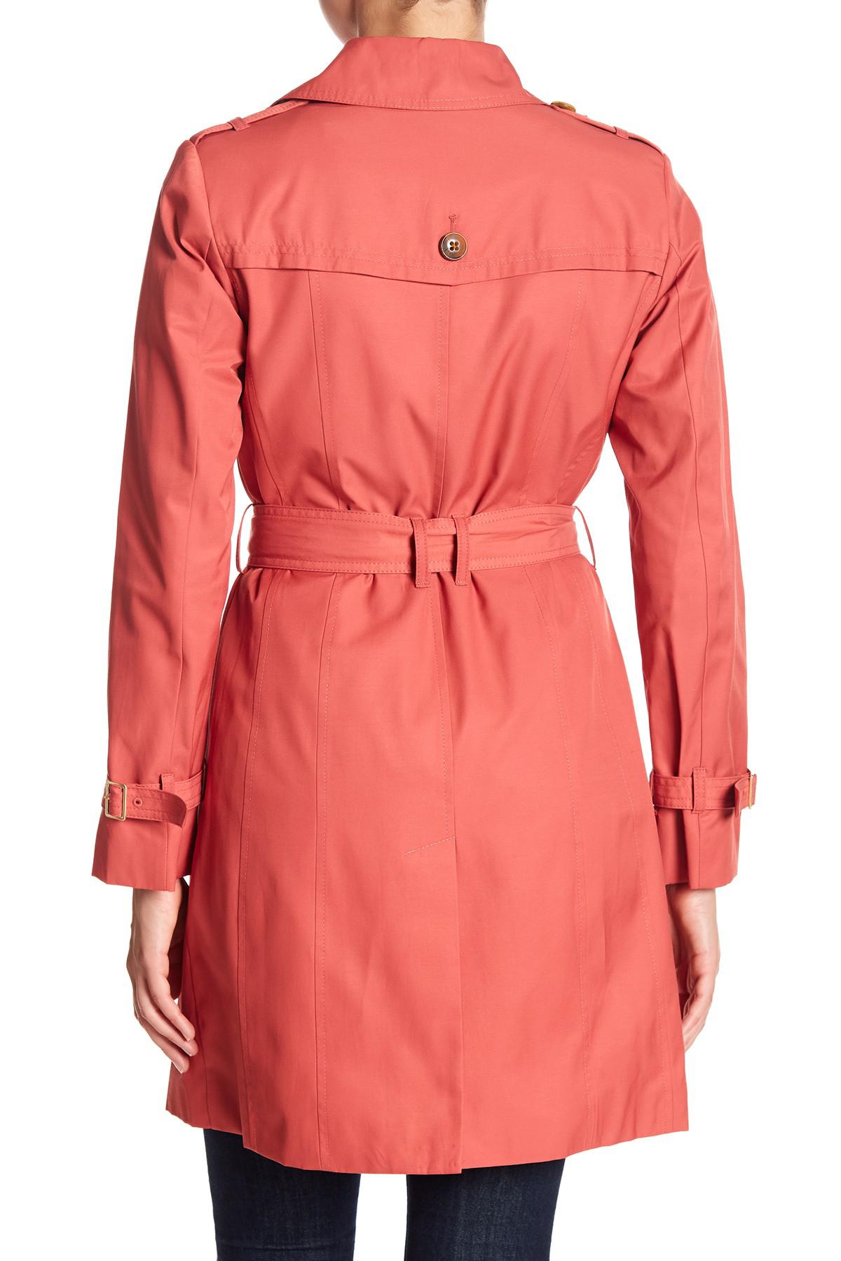 Lyst Cole Haan Belted Trench Coat in Red