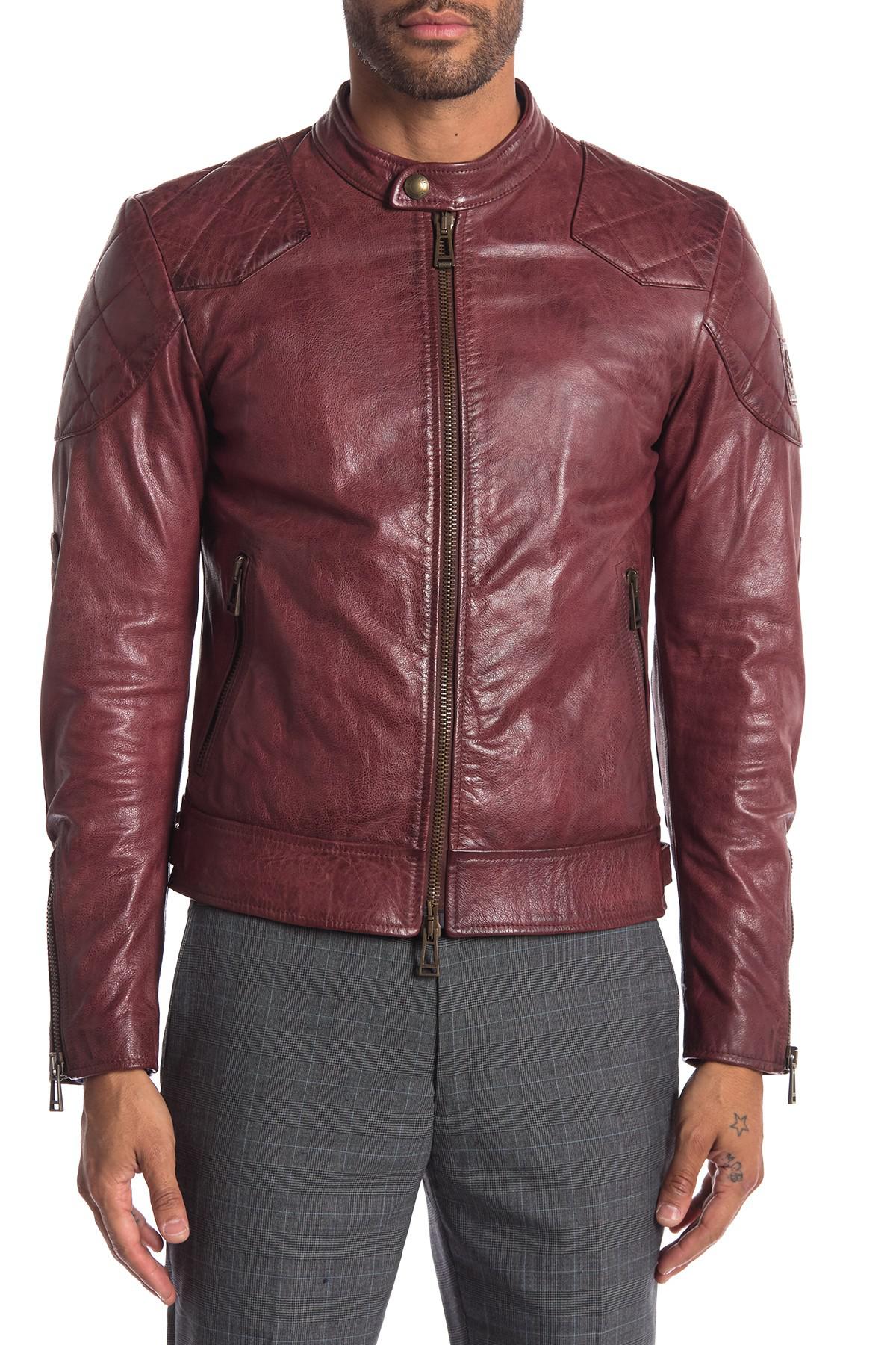 Belstaff Outlaw Oxblood Leather Jacket in Red for Men | Lyst