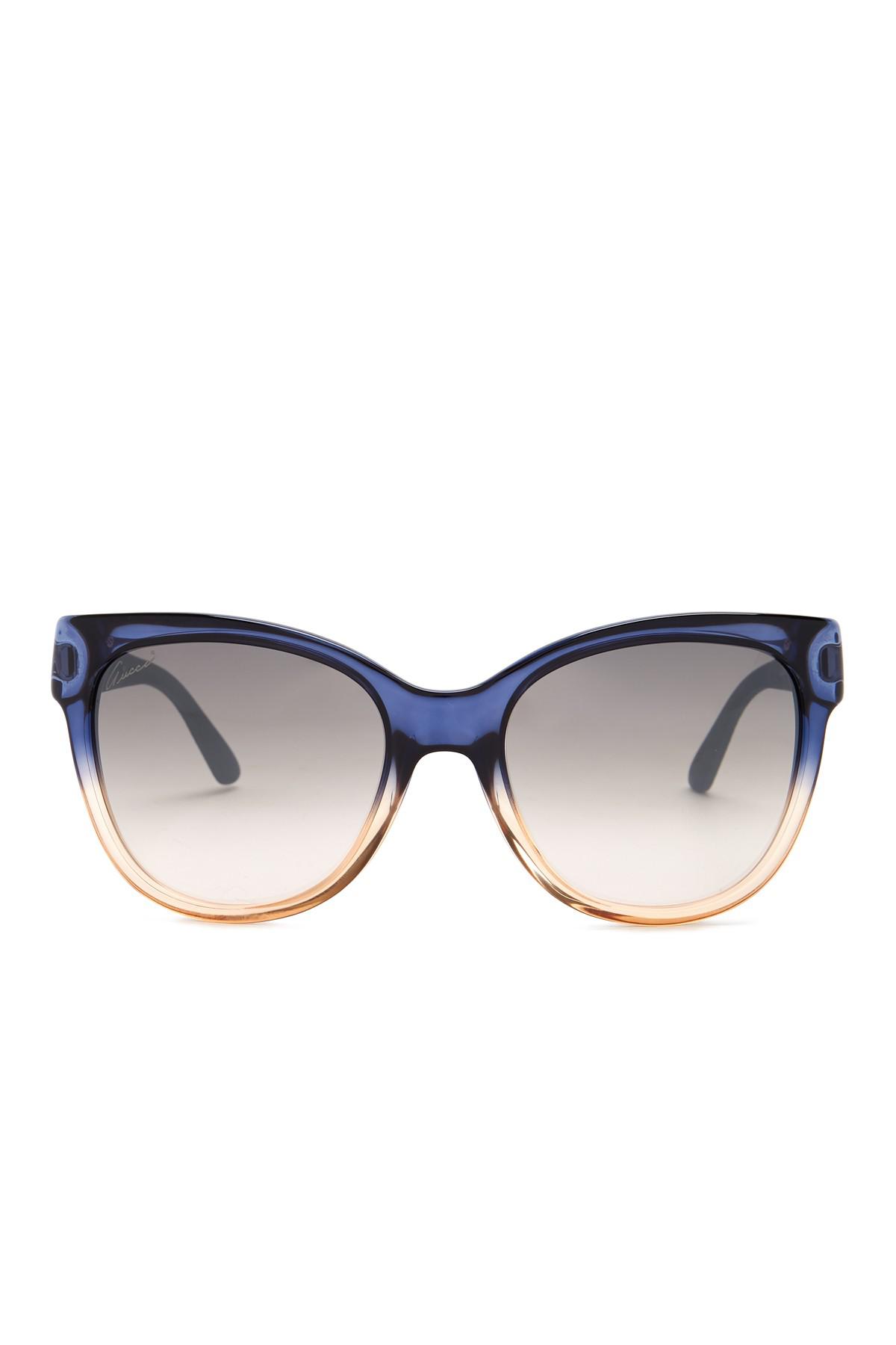 Gucci Women's Cat Eye 55mm Acetate Frame Sunglasses in Blue Lyst