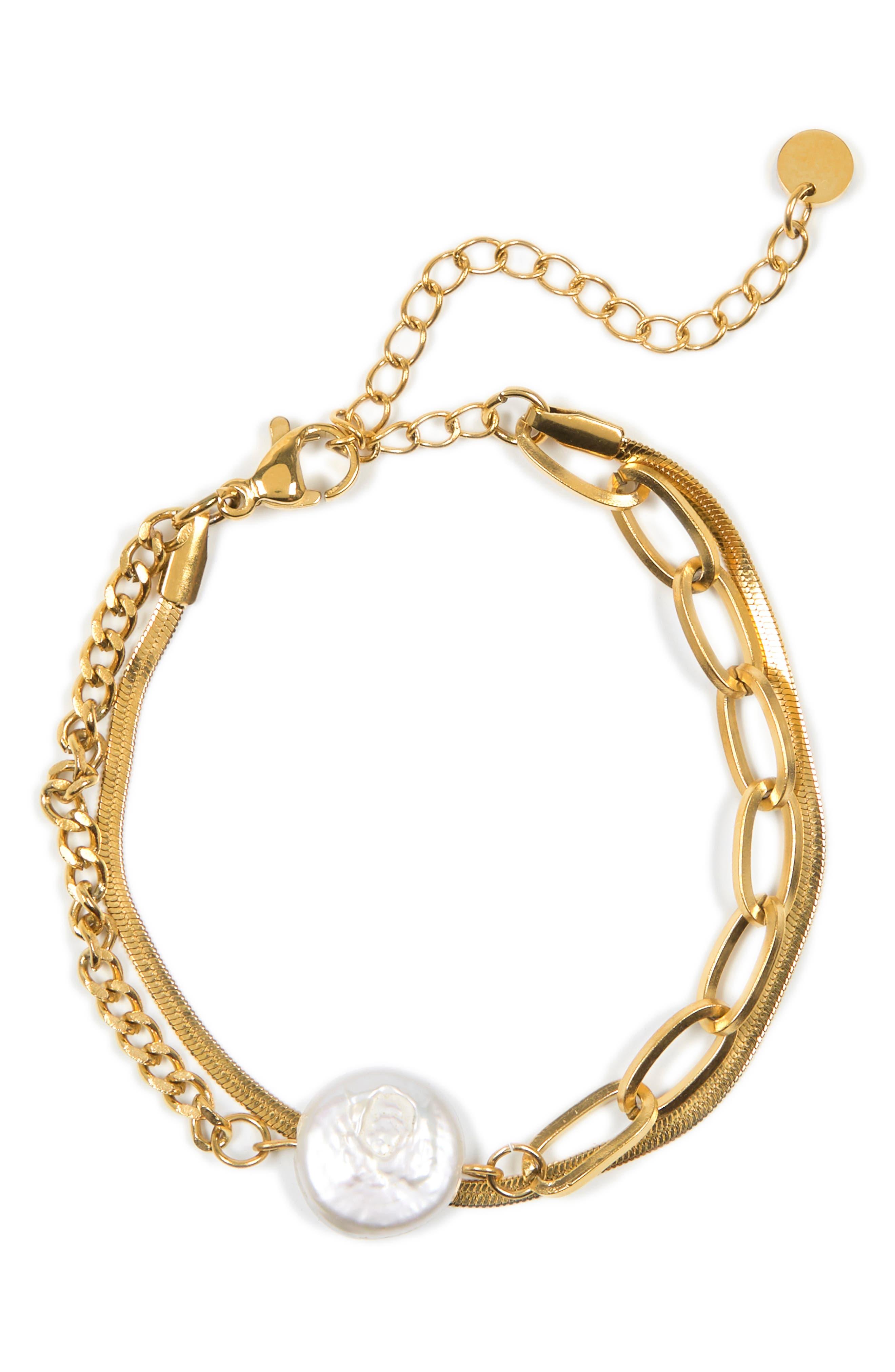 Adornia 14k Gold Plated 9 10mm Pearl Layered Bracelet At Nordstrom