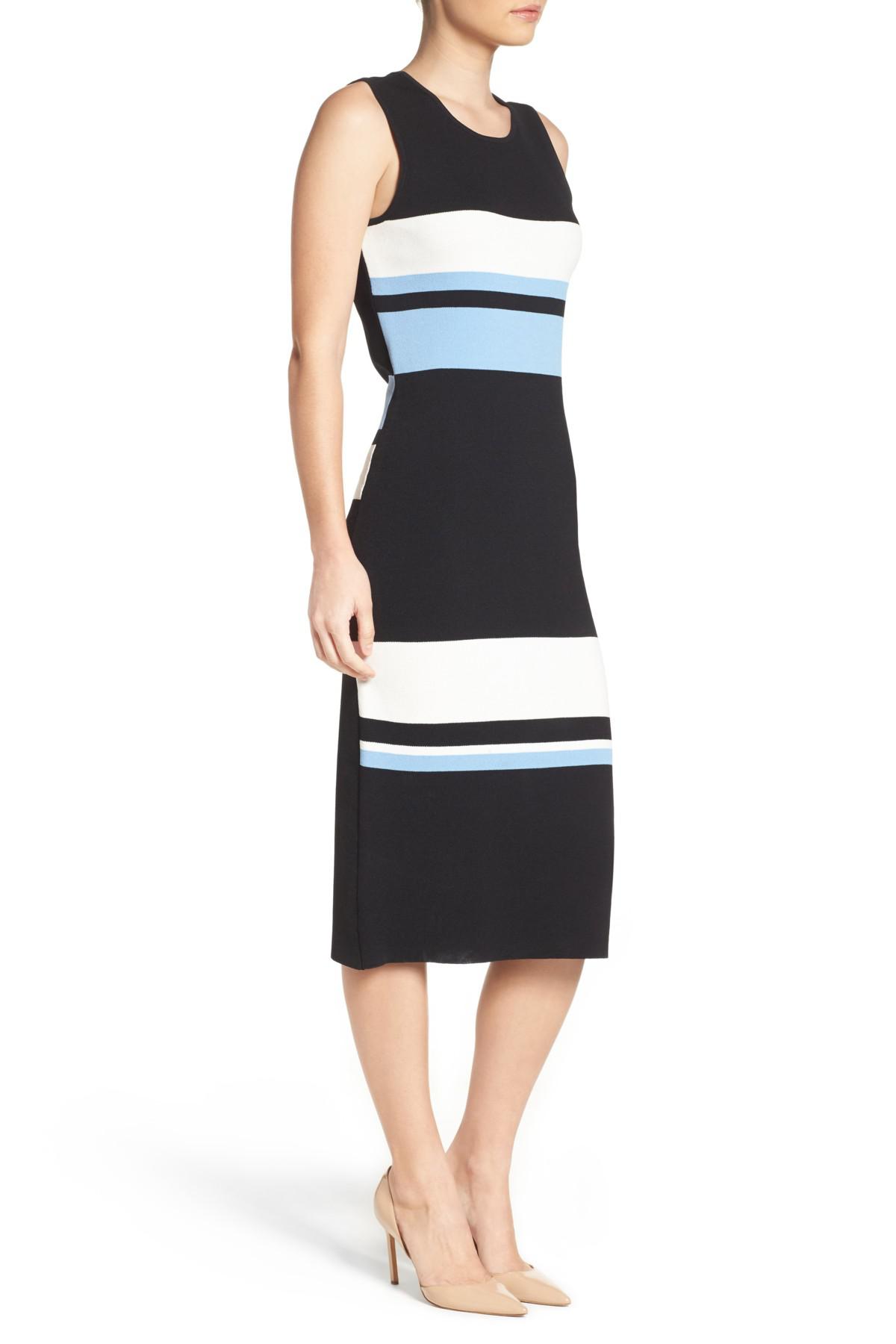Vince Camuto Colorblock Midi Dress in Blue Lyst