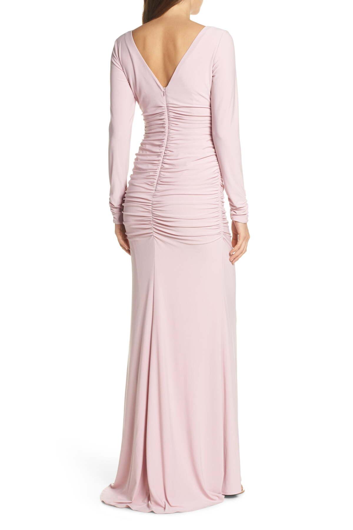 vince camuto ruched evening dress