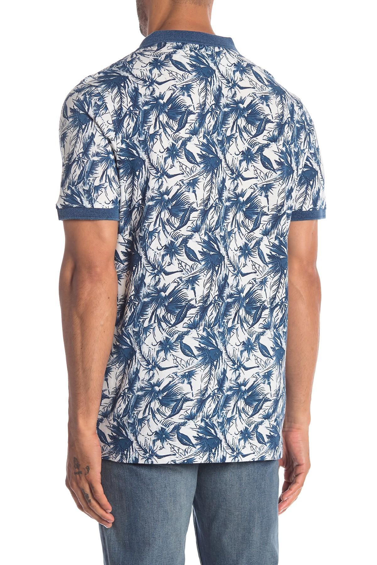 Download Heritage Cotton Short Sleeve Garden Print Pique Polo Shirt ...