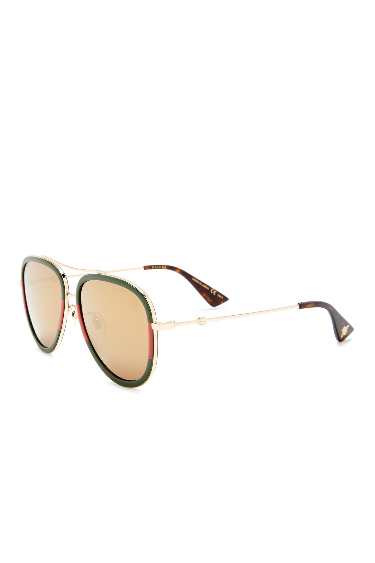 Gucci 57mm Aviator Sunglasses - Lyst
