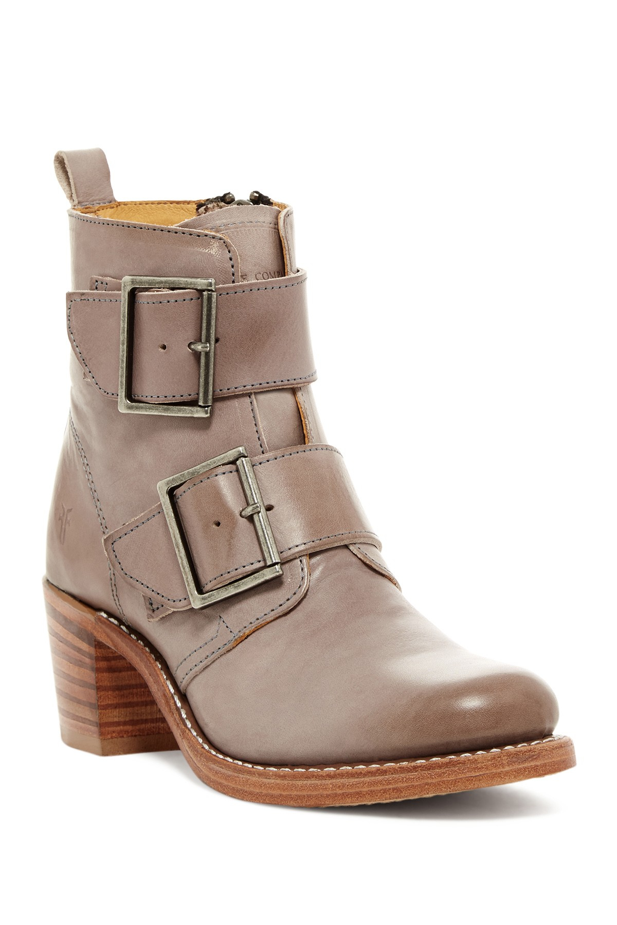 frye double buckle boot