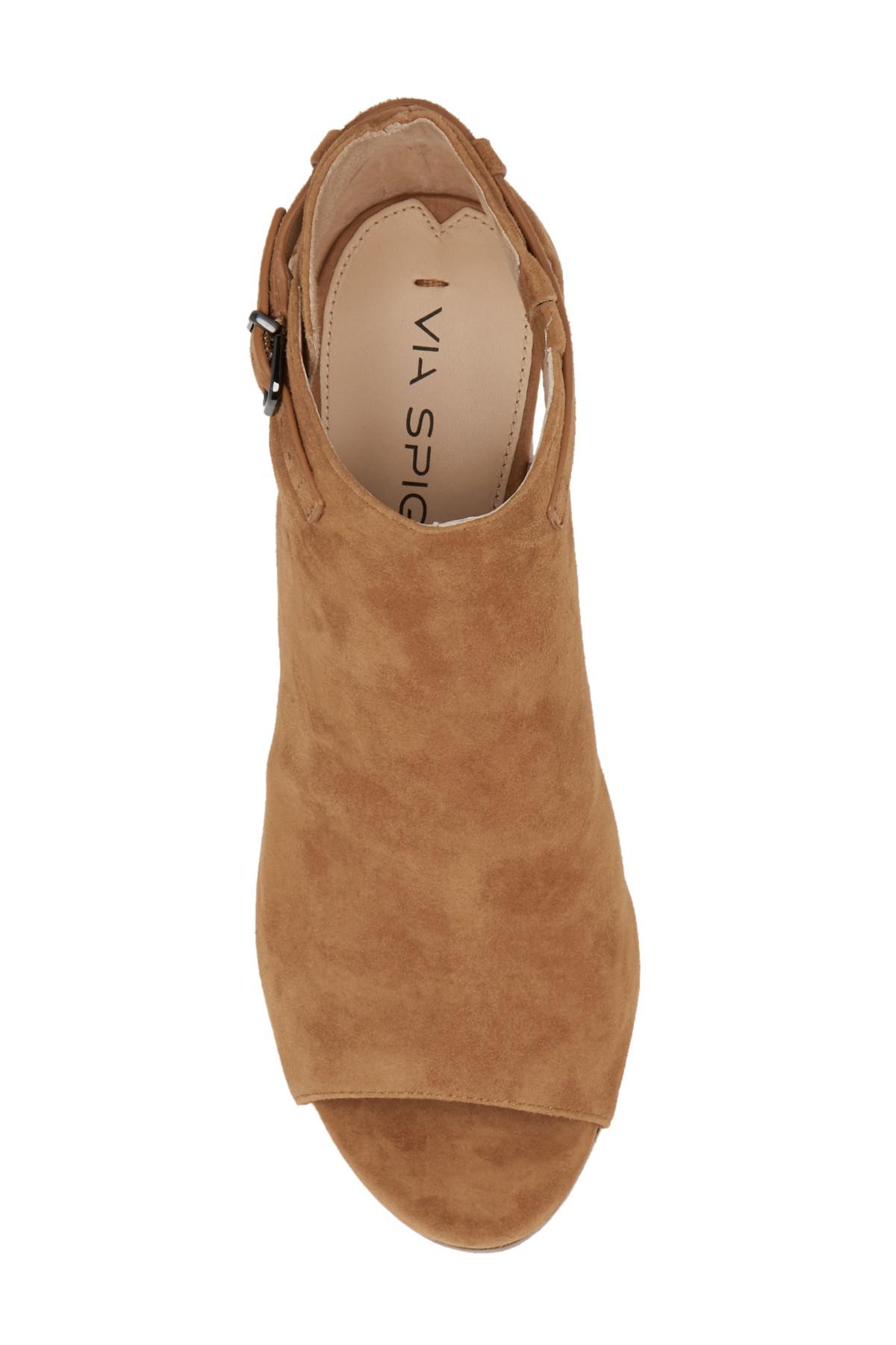via spiga peep toe booties