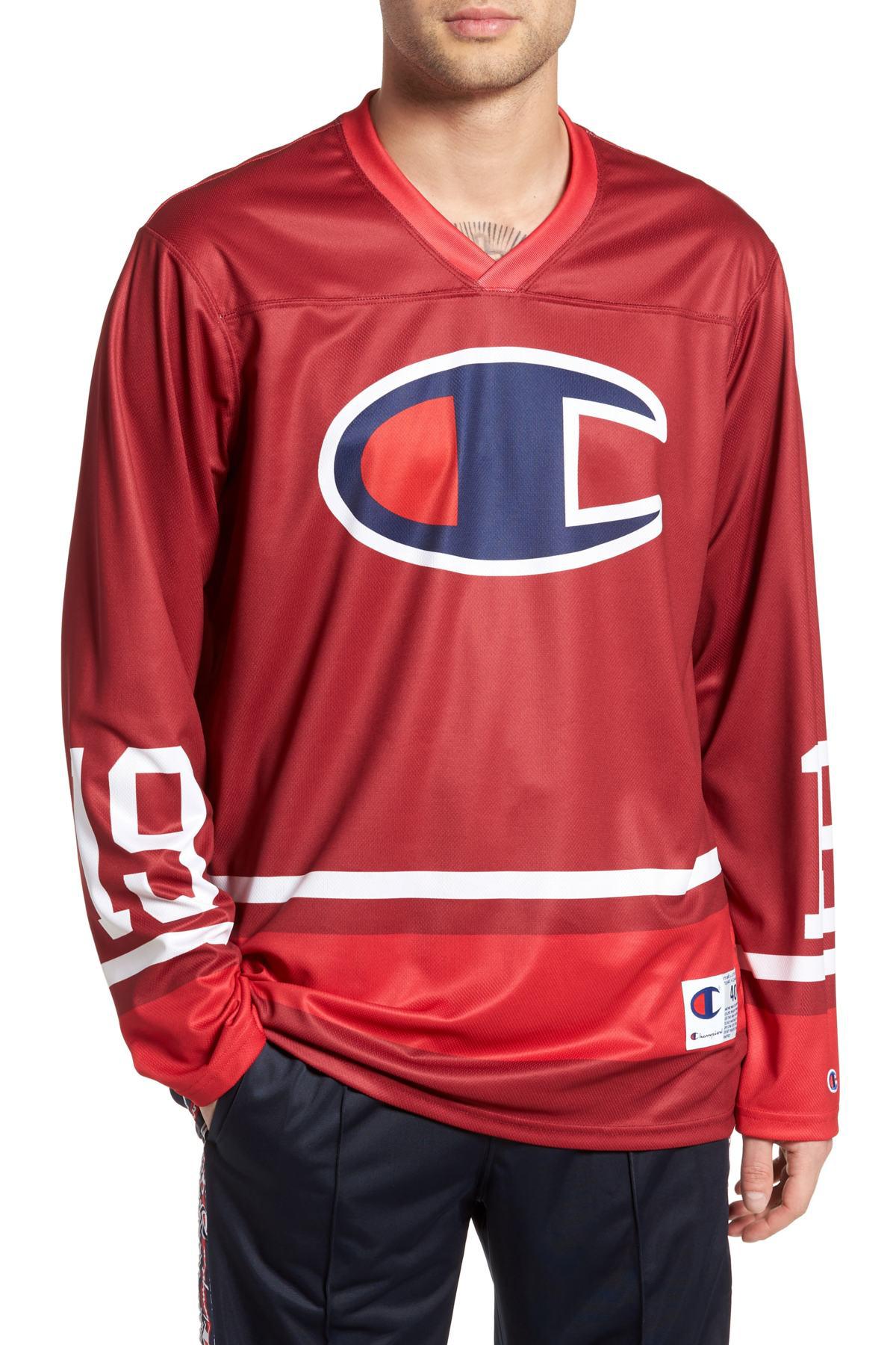 Download Champion Synthetic Hockey Jersey in Red for Men - Lyst