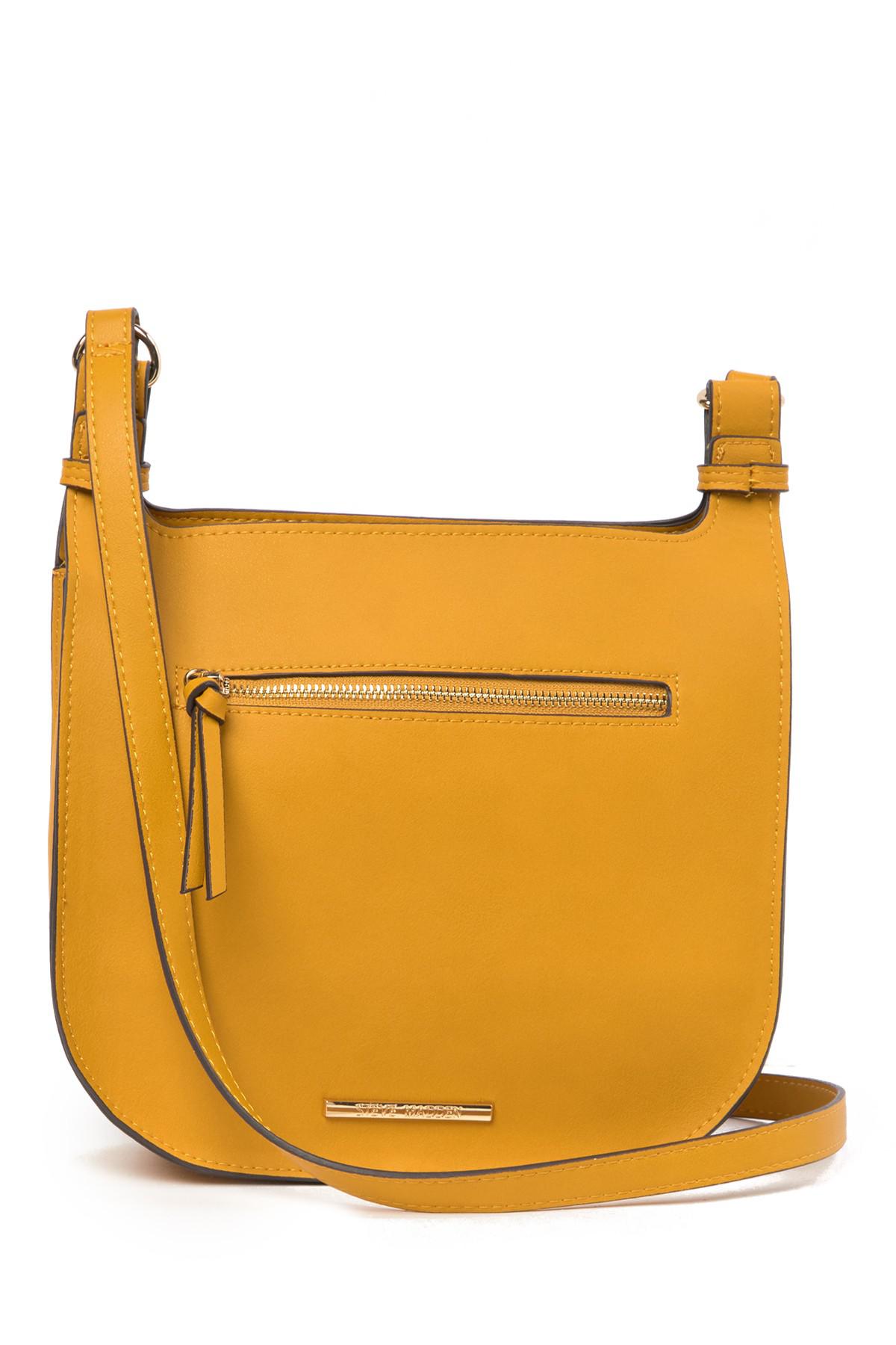 steve madden saddle faux leather crossbody bag
