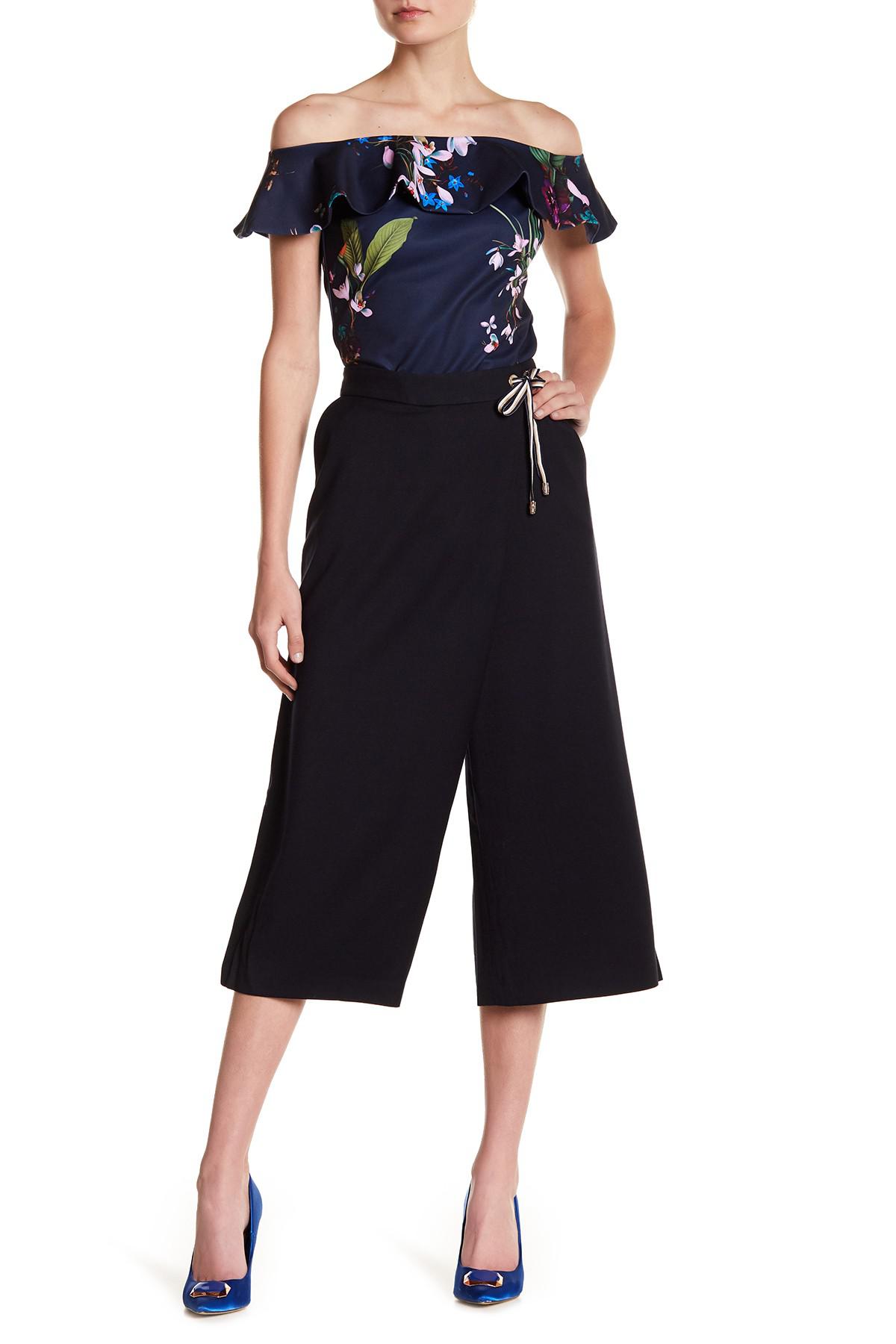 Lyst - Ted Baker Rayon Crossover Culottes in Blue