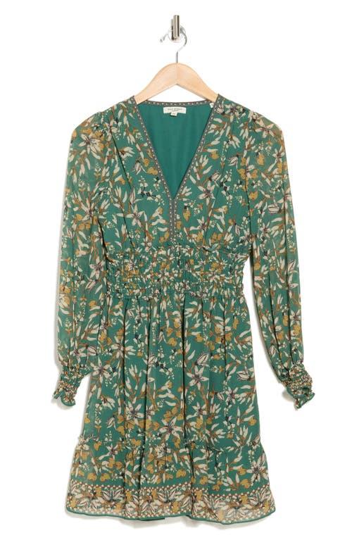 Max Studio Geometric Floral Print Smocked Waist Dress in Green | Lyst Max Studio Geometric Floral Print Smocked Waist Dress in Green | Lyst