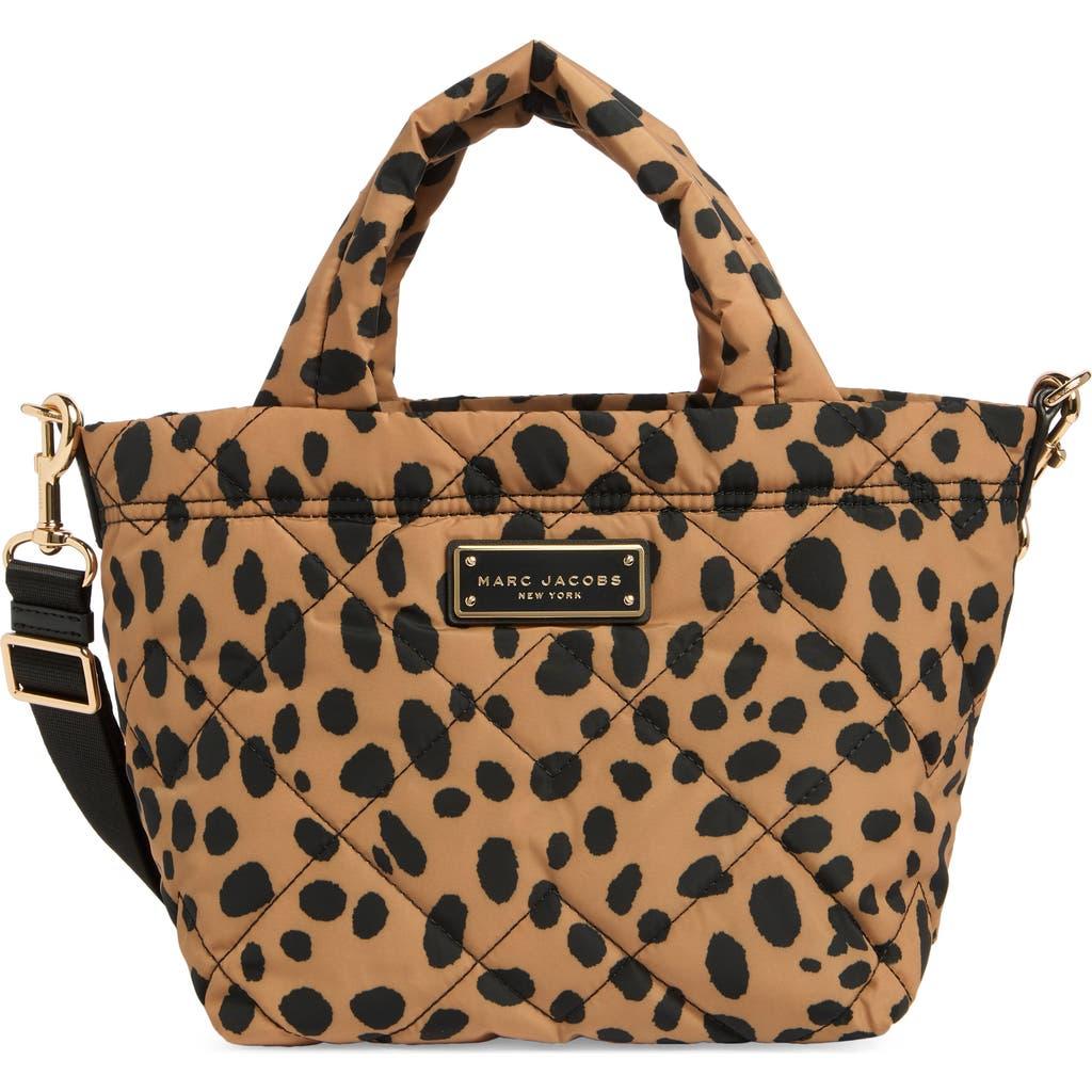 Marc Jacobs Quilted Leopard-Print Crossbody Tote in Tan and Black