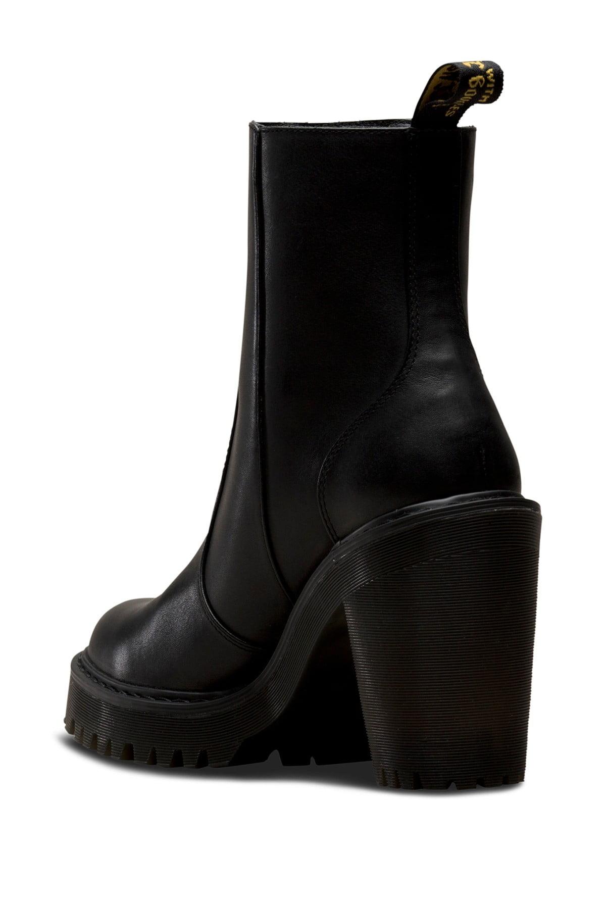 Dr. Martens Leather Magdalena Ii Block Heel Boot in Black | Lyst