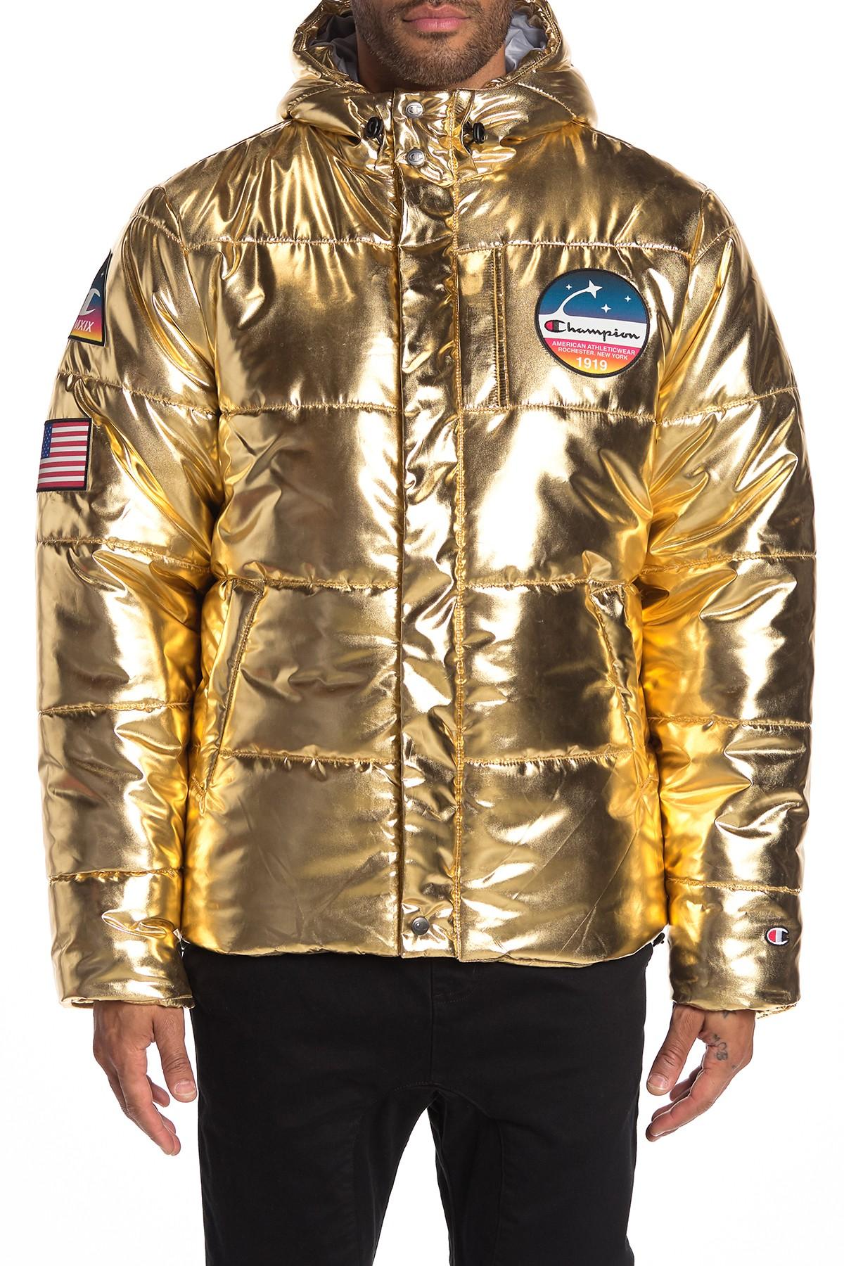 champion gold puffer jacket