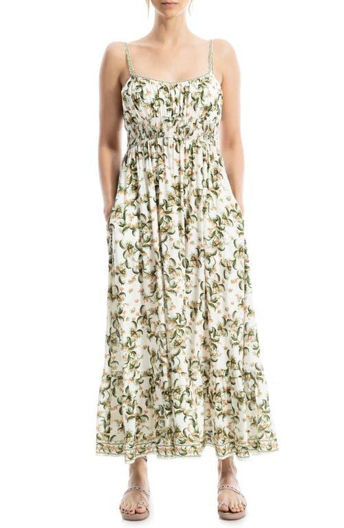 Max Studio Smocked Empire Waist Maxi Dress in White | Lyst