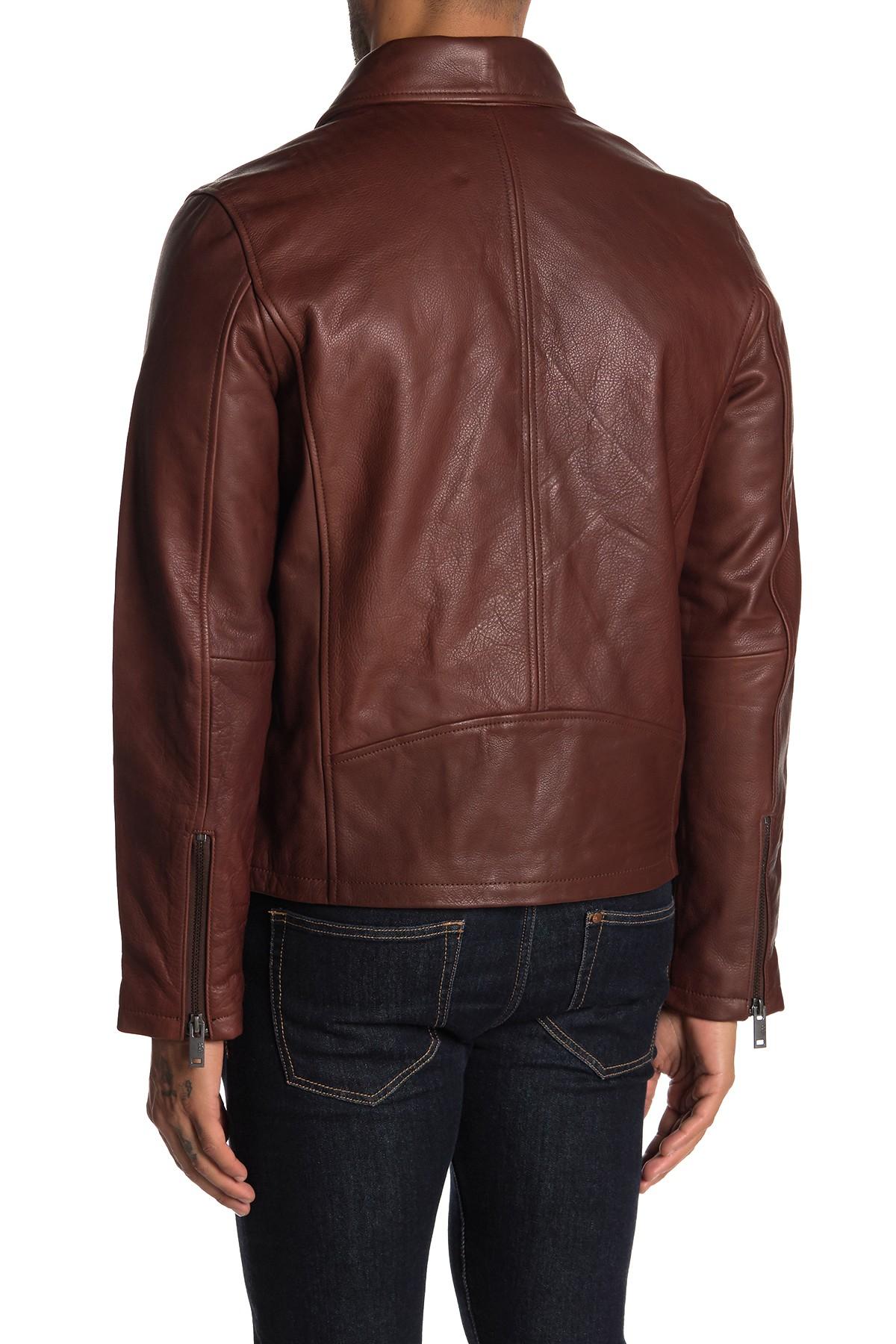 UGG Vaughn Leather Moto Jacket in Dark Chestnut (Brown) for Men - Lyst