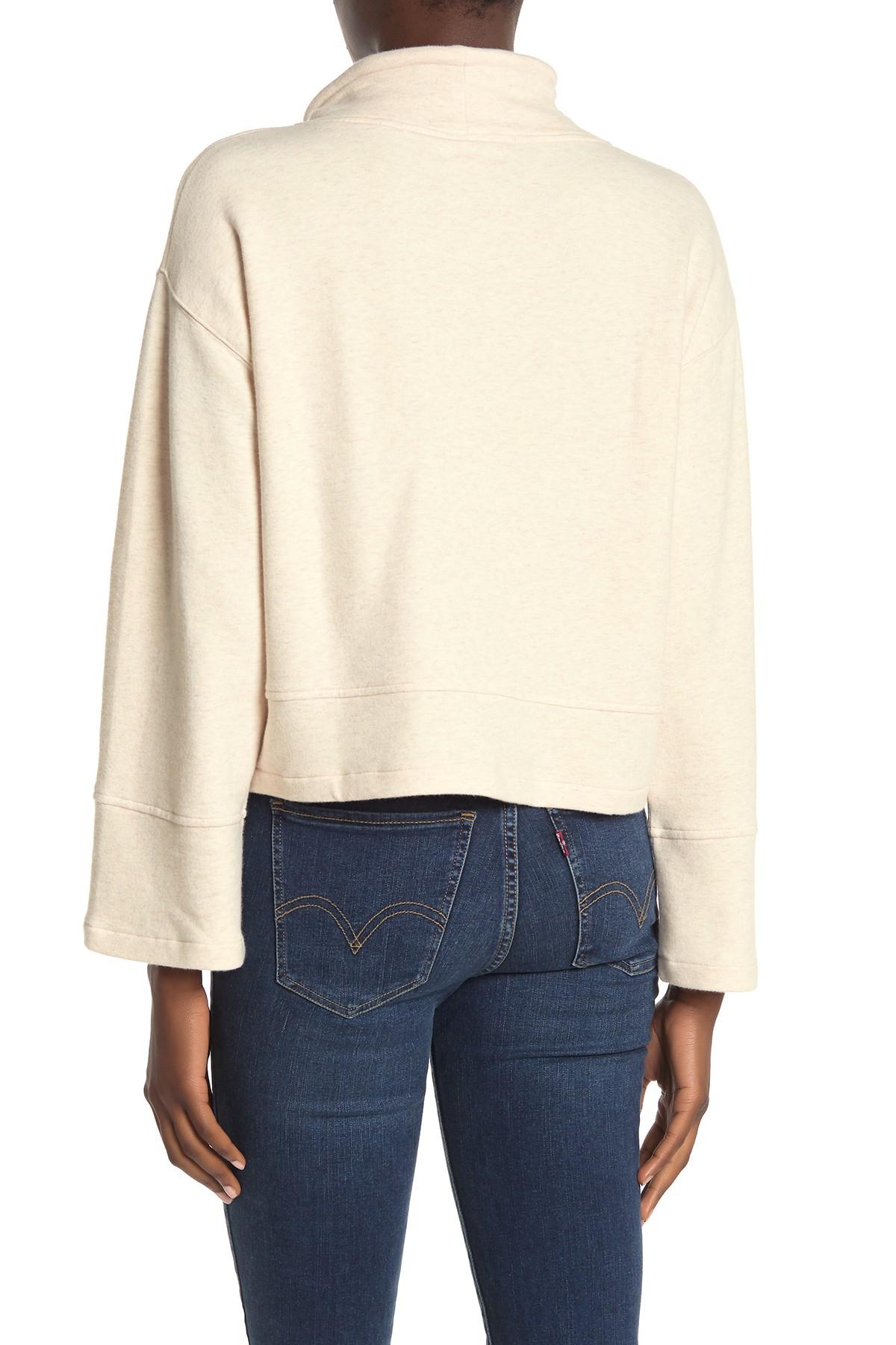 Download Madewell Cotton Mock Neck Sweatshirt in White - Lyst