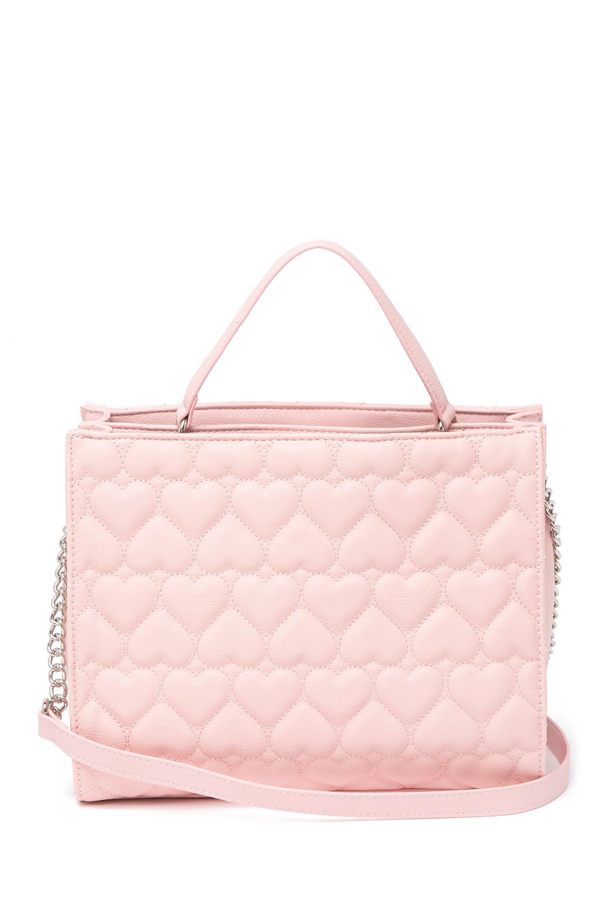 Betsey Johnson Quilted Heart Satchel in Blush (Pink) - Lyst
