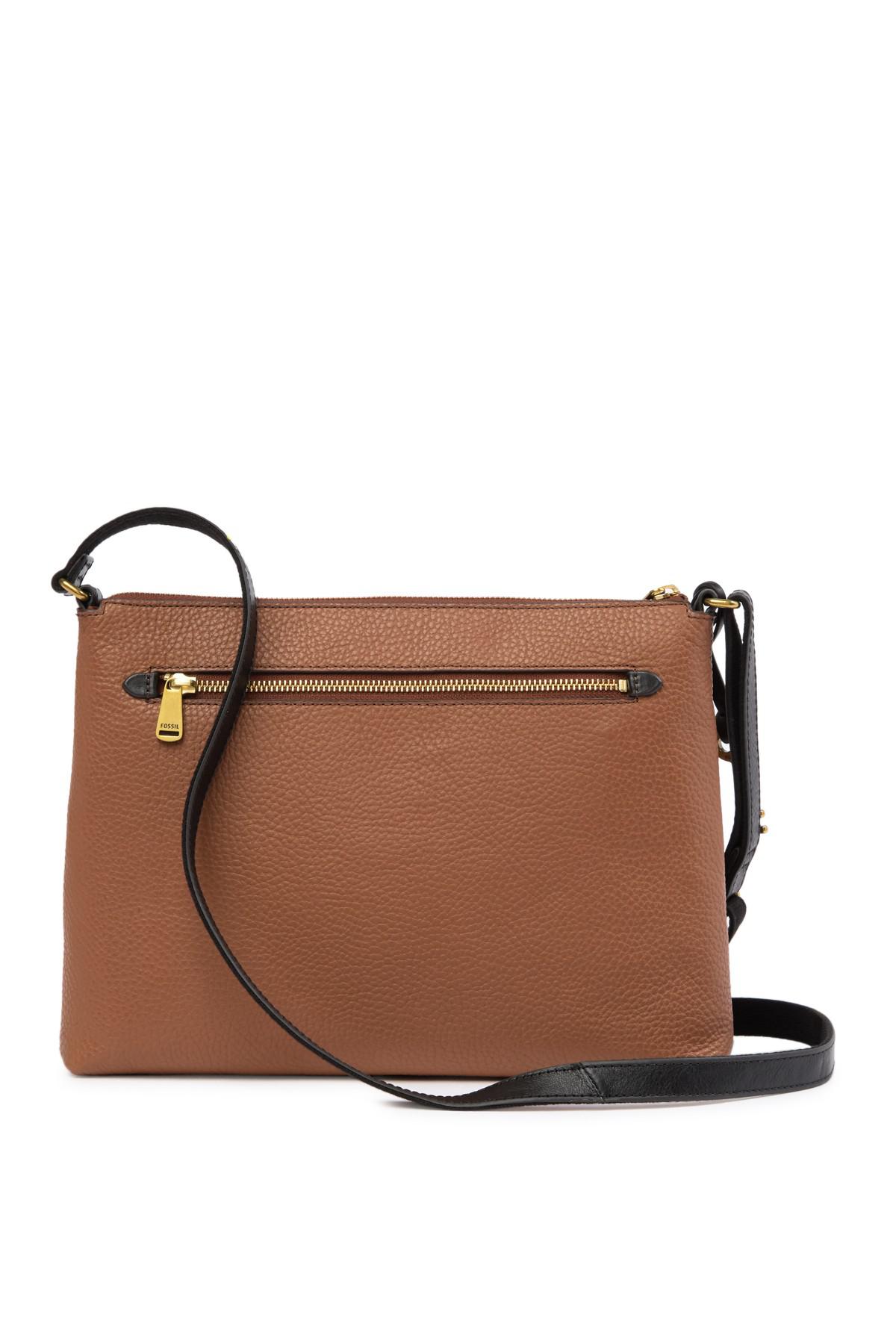 Lyst Fossil Kinley Large Leather Crossbody Bag In Brown Gallery