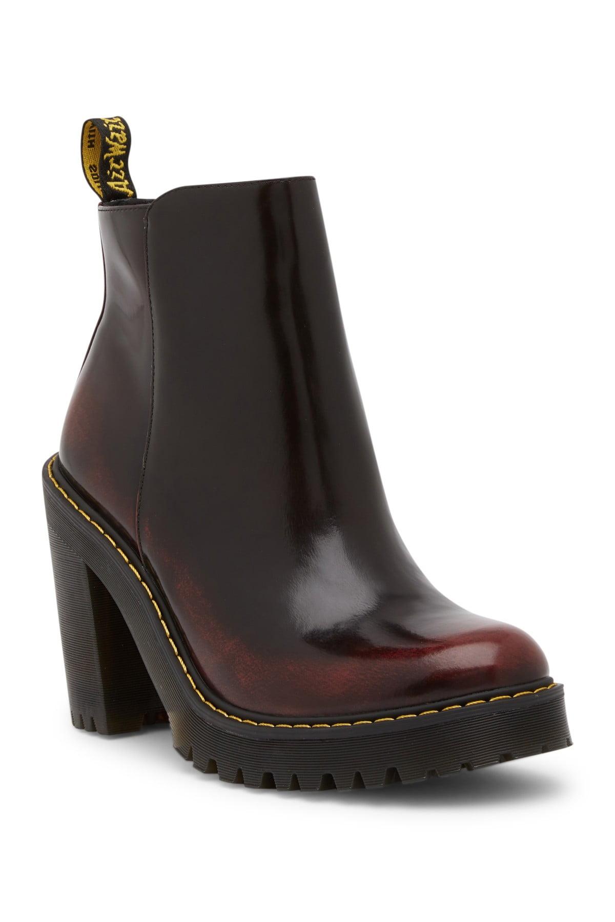 Dr. Martens Leather Magdalena Boot in Cherry Red (Black) - Lyst