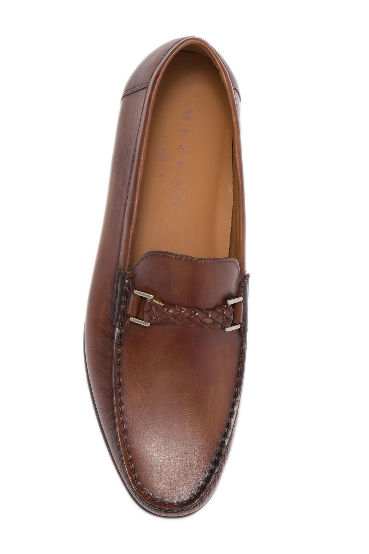 Mezlan Leather Woven Strap Loafer in Cognac (Brown) for Men - Lyst