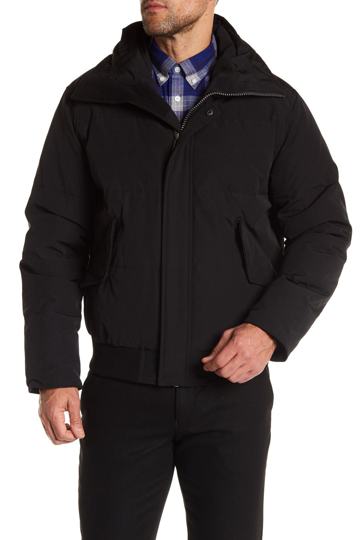 oxford down hooded bomber jacket