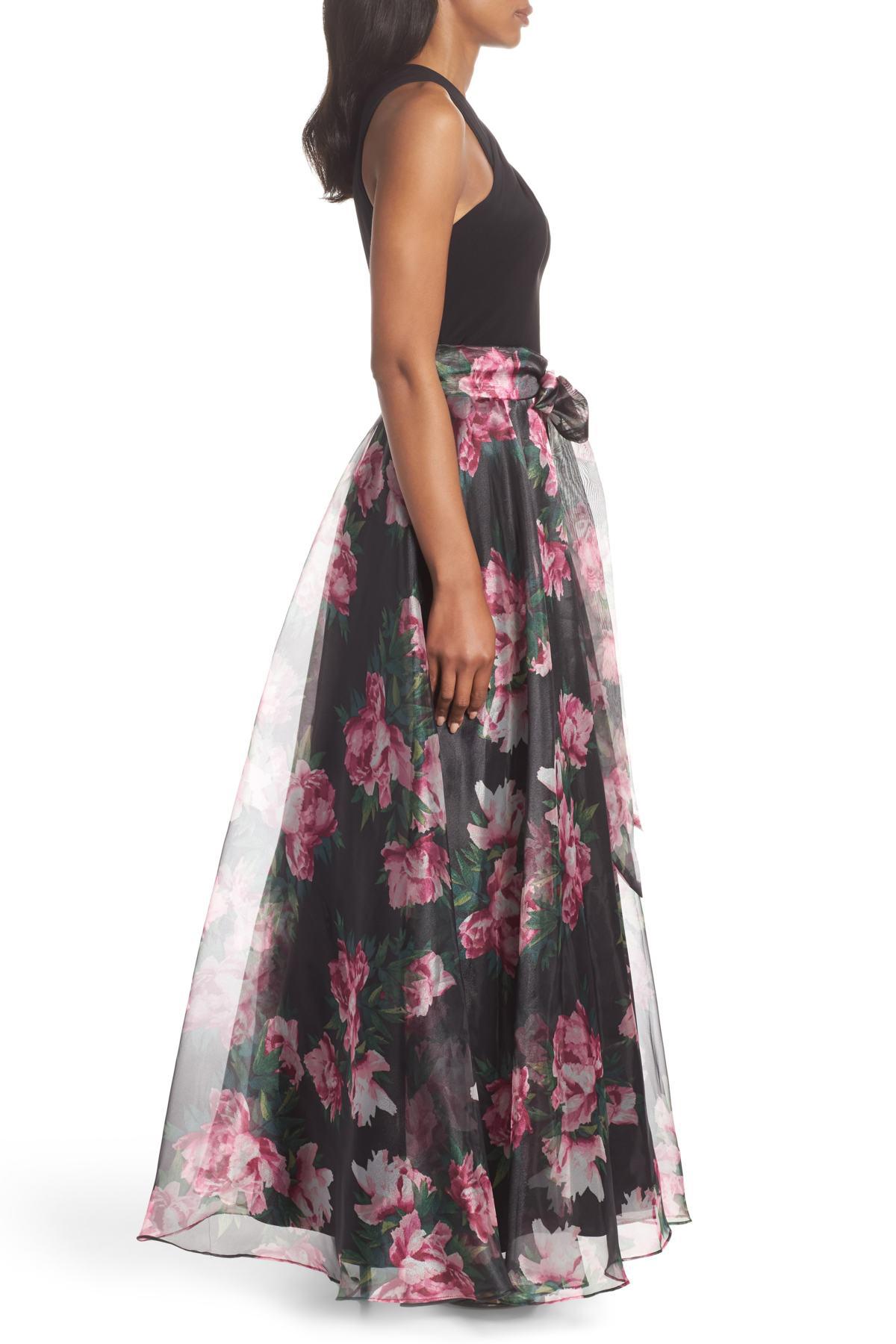 Eliza J Crisscross Neck Ballgown | Lyst