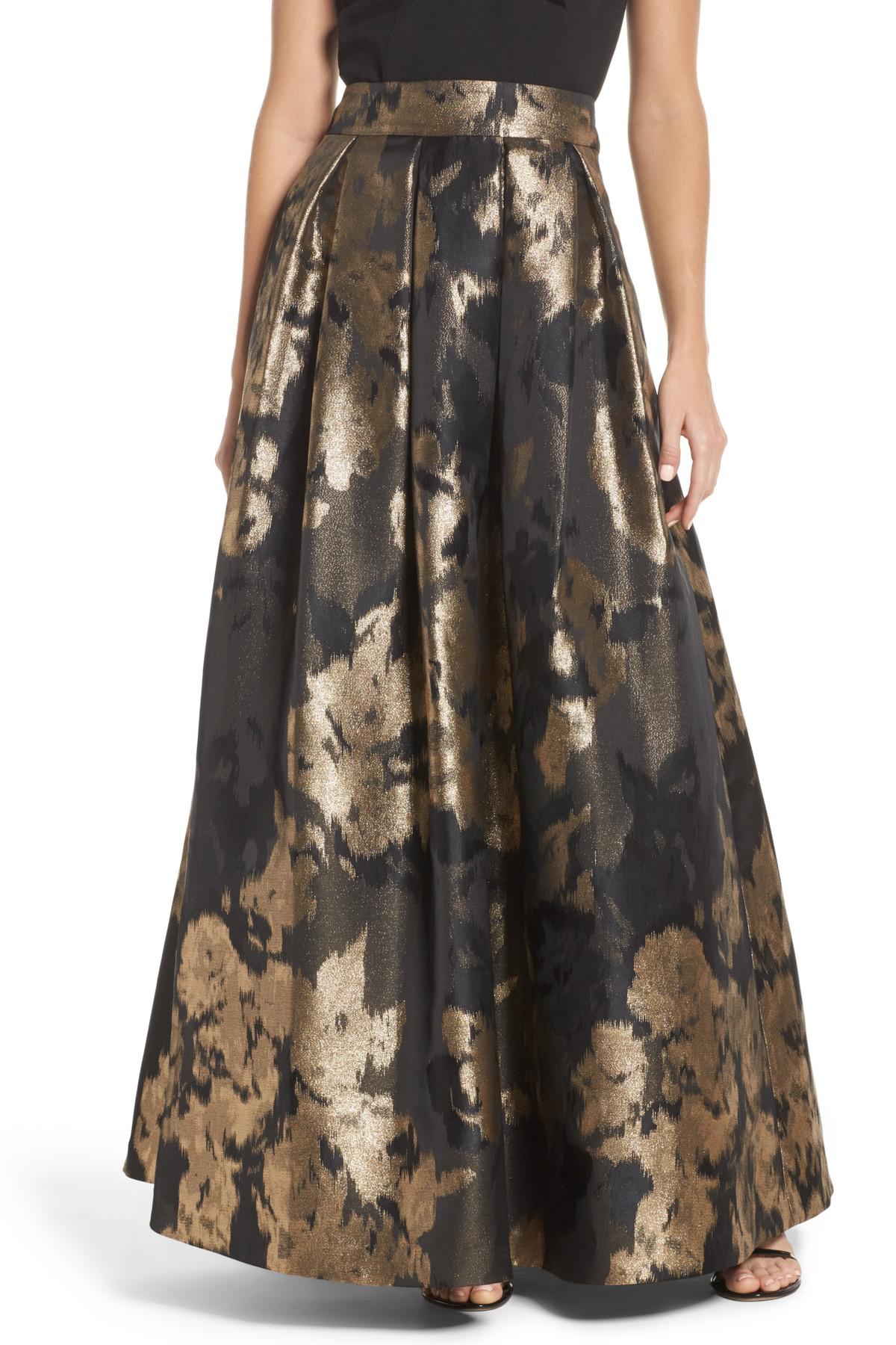 Eliza J Metallic Jacquard Ball Skirt | Lyst