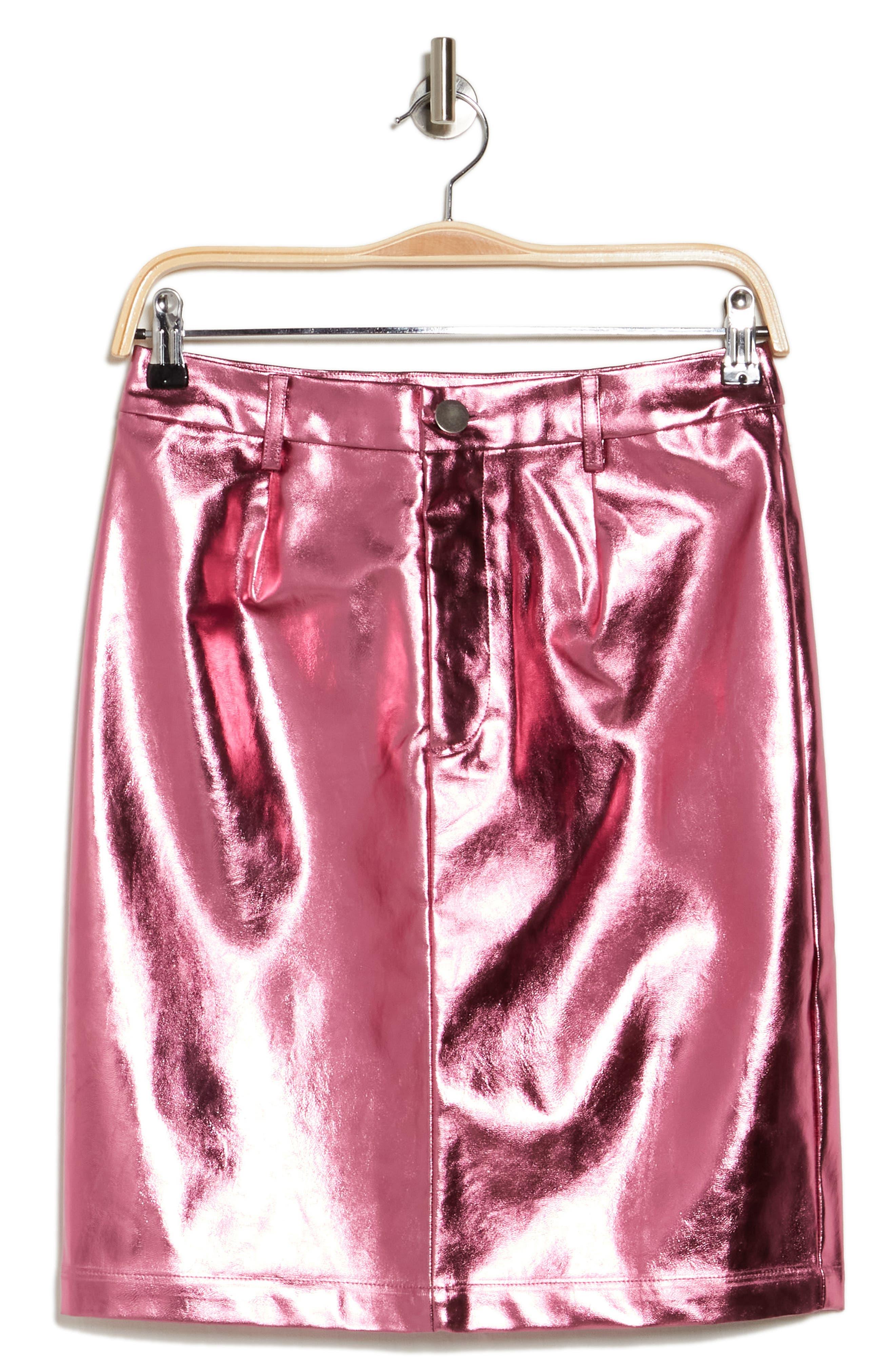 Topshop pink shop metallic skirt