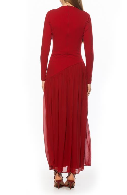 Alexia Admor Dakota Long Sleeve Gown in Red | Lyst