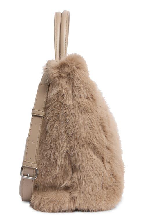 BCBGMAXAZRIA Faux Fur Tote Bag With Pouch in Brown | Lyst