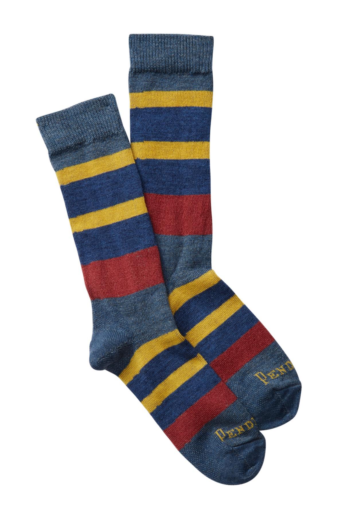 Lyst - Pendleton Yakima Lake Stripe Wool Blend Crew Socks in Blue for Men