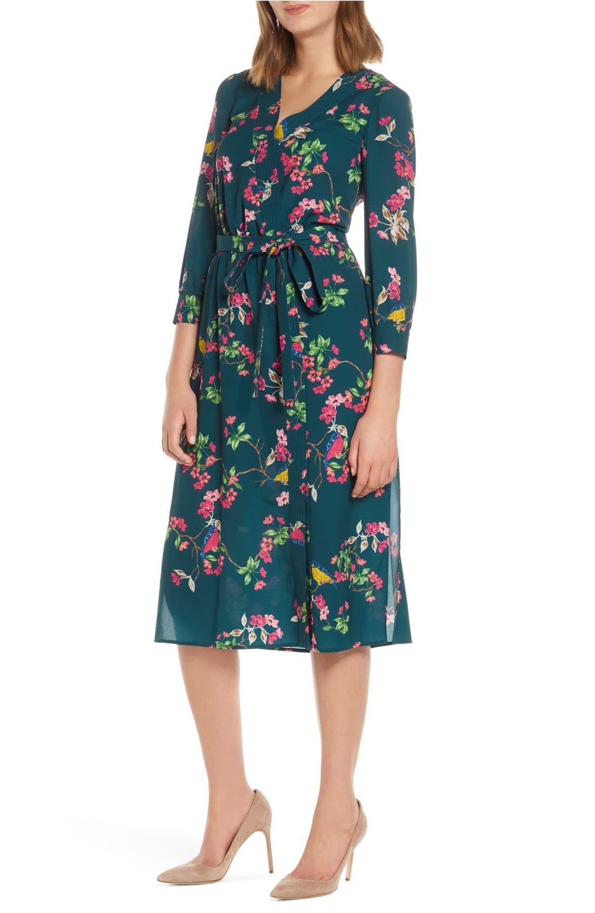 Eliza J Floral Faux Wrap Dress in Green - Save 19% - Lyst