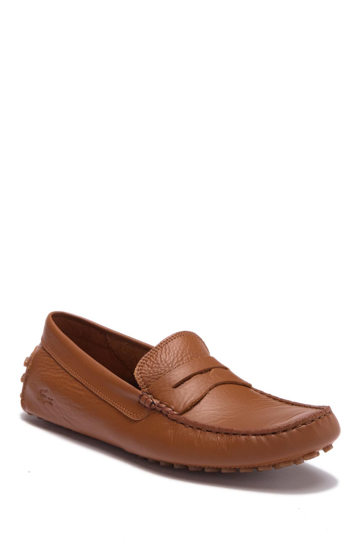 Lacoste Concours 118 Leather Moc Driver in Brown for Men | Lyst