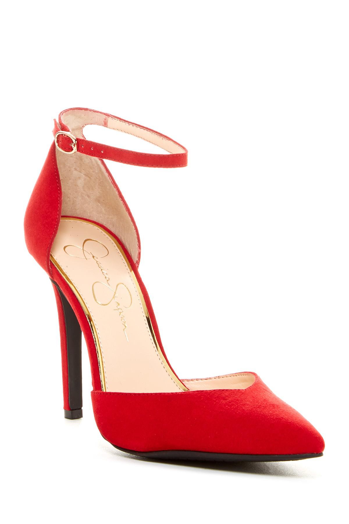 Jessica Simpson Cirrus Ankle Strap Pump in Red