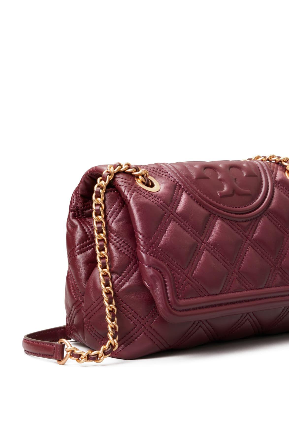 Tory Burch Fleming Soft Convertible Shoulder Bag In Burgundy Quilted Calfskin in Red Lyst