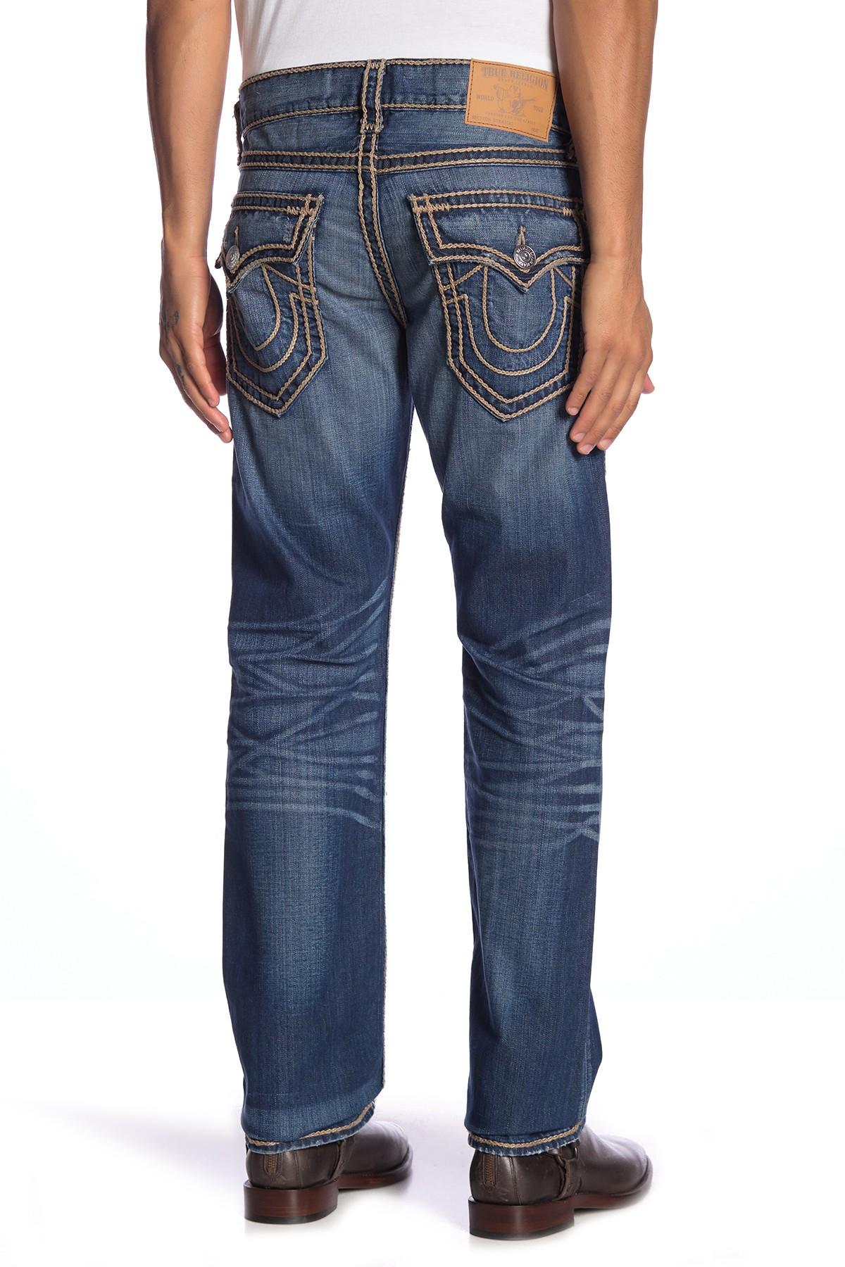 True Religion Straight Flap Rope Stitch Jeans in Blue for Men | Lyst