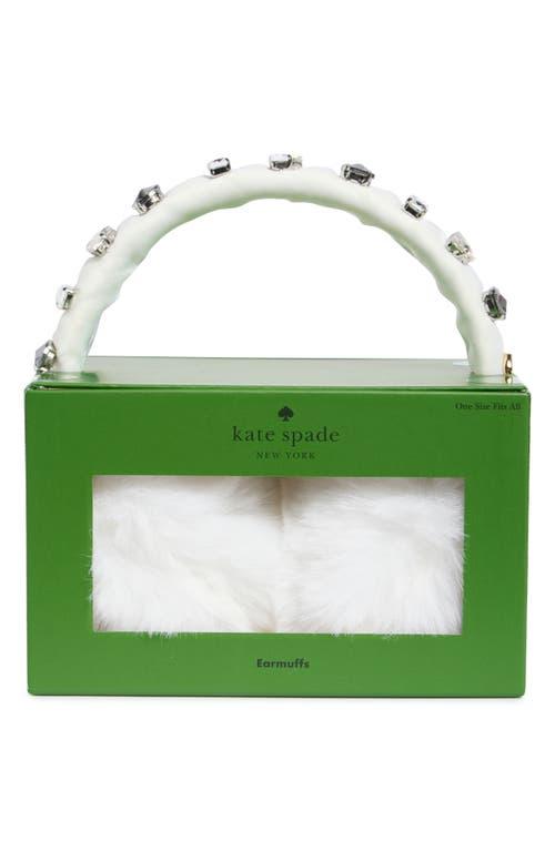 Kate spade new york White Faux Fur Rhinestone Embellished Ear Muffs::NWT:: Kate Spade Embellished Faux Fur Earmuff in White | Lyst main image 2