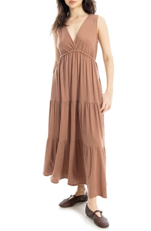 wolf gang brown dress SQUARE NECK SLIGHT COWL SLEEVELESS MAXI DRESS – Tenshoppe-store