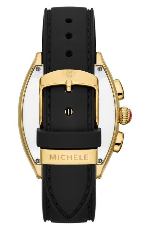 Michele Silicone Strap Chronograph Watch in Black Lyst