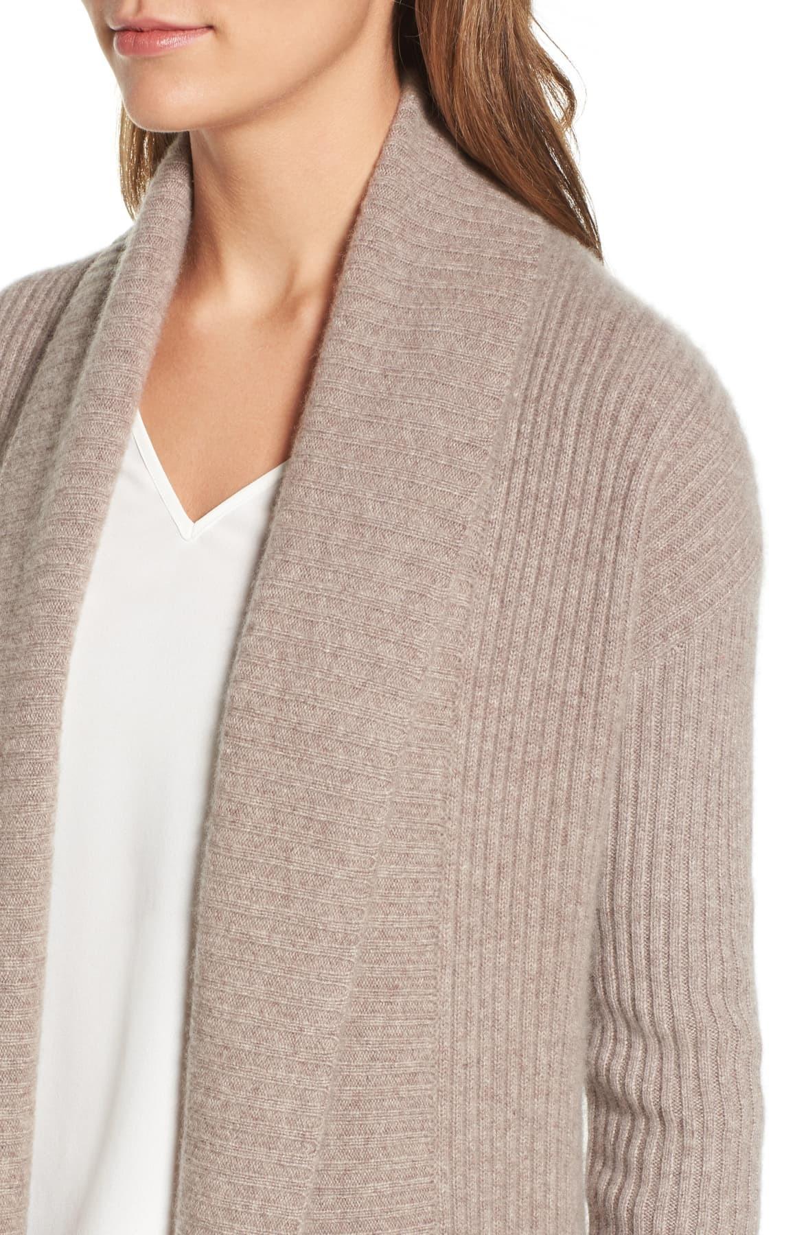 cashmere ribbed cardigan