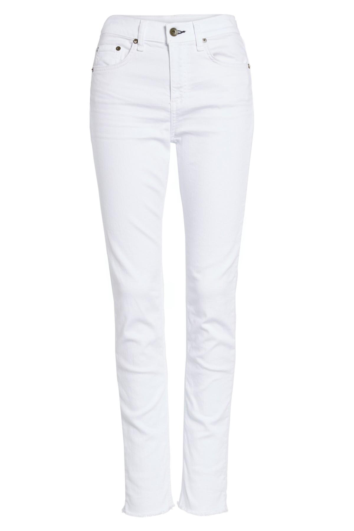 the high waist step hem slim boy jeans