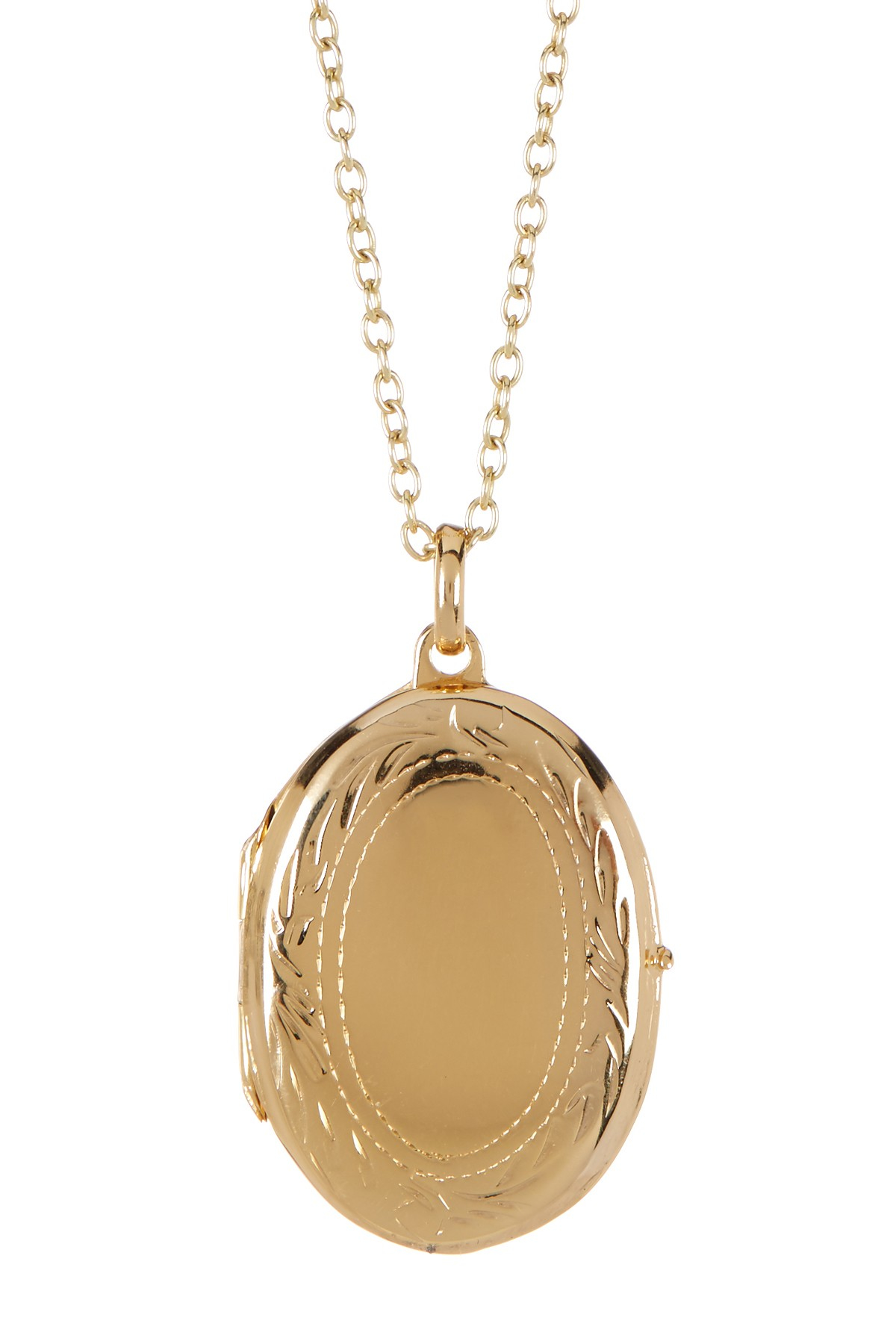 Argento Vivo 18k Gold Plated Sterling Silver Oval Locket Necklace in Metallic - Lyst