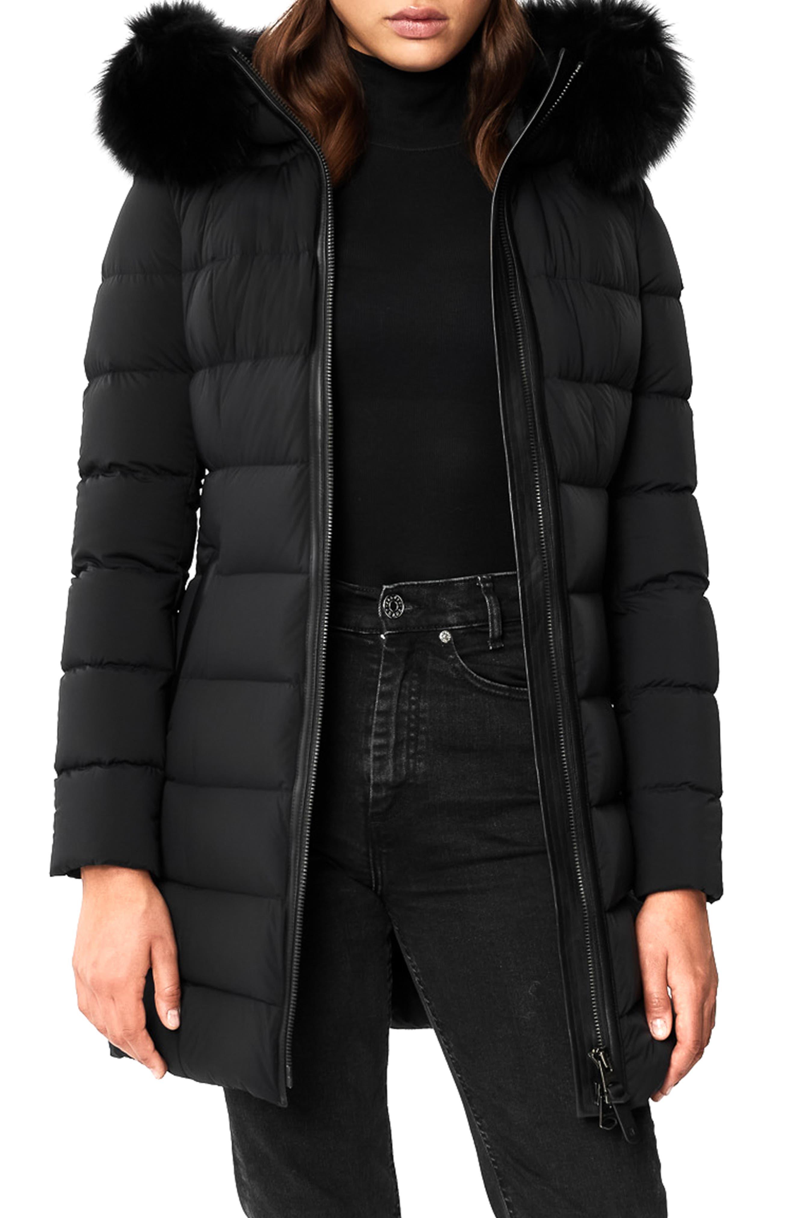 Mackage Calla Genuine Fox Fur Trim Hooded Down Coat in Black Lyst