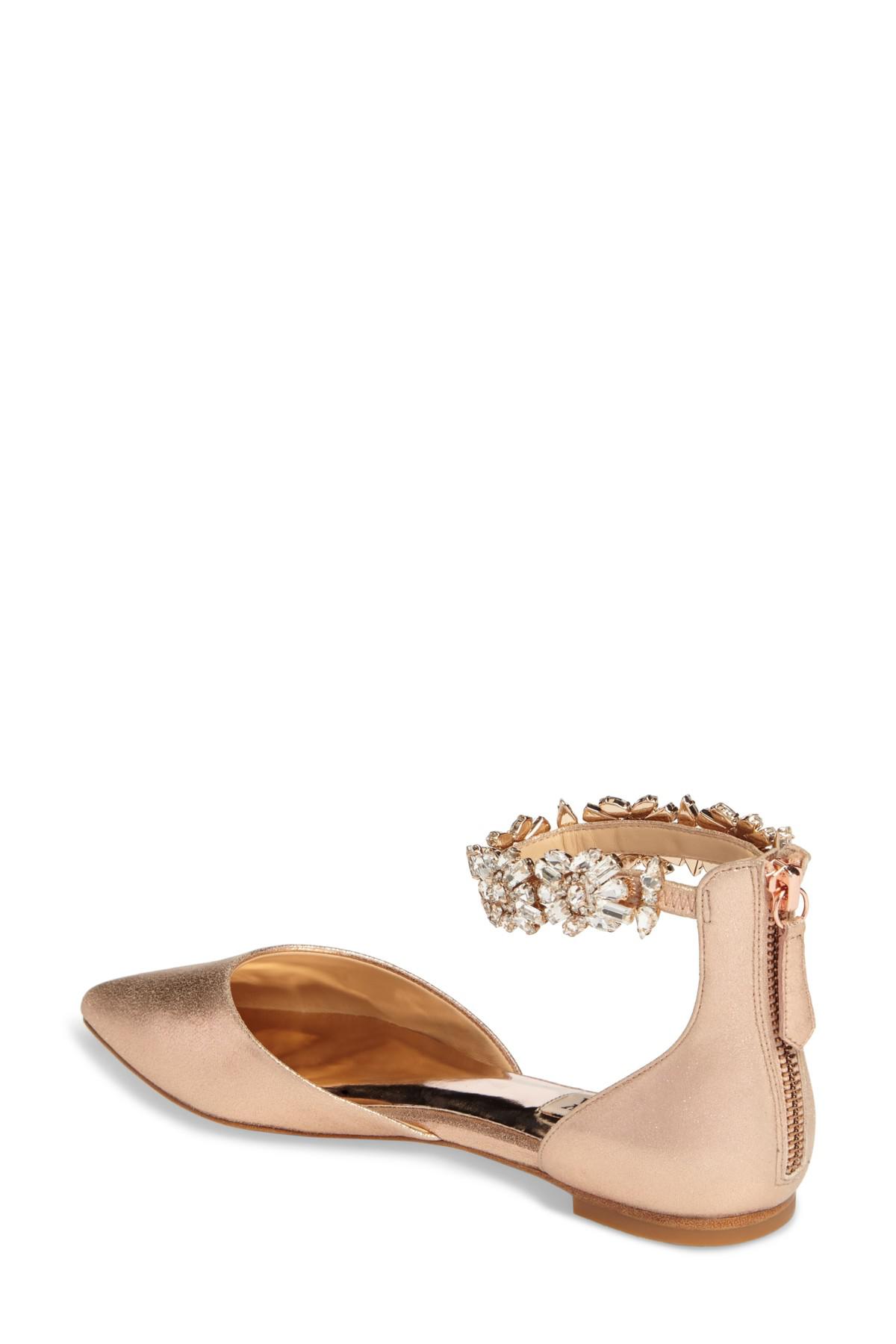 badgley mischka morgen ankle strap flat