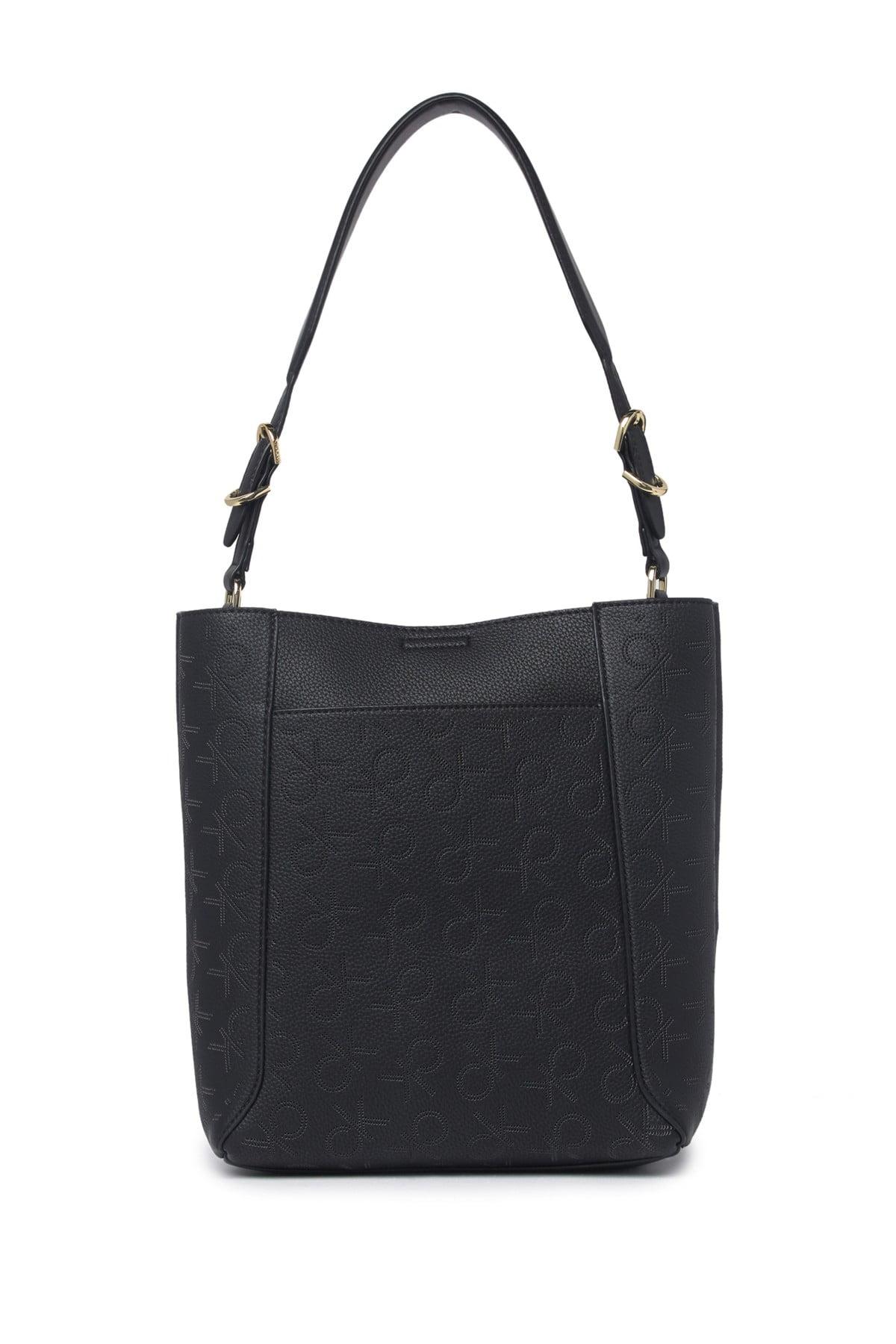 Calvin Klein Denver Perforated Montego Logo Hobo Shoulder Bag in Black ...