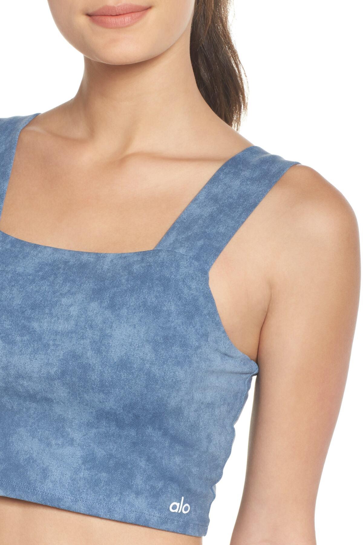 alo binded wide strap crop tank