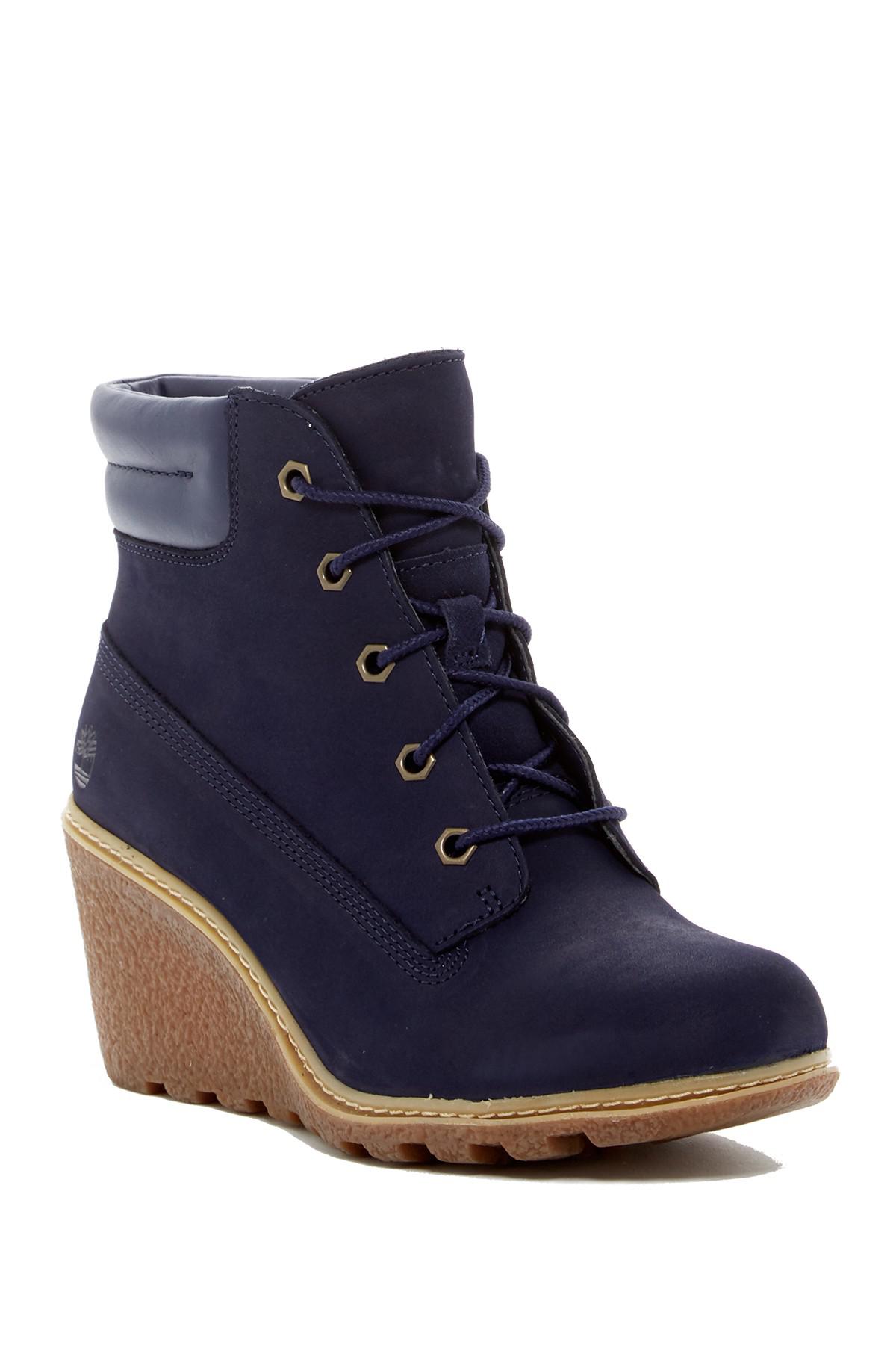 Timberland Amston 6" Nubuck Wedge Boot in Blue | Lyst