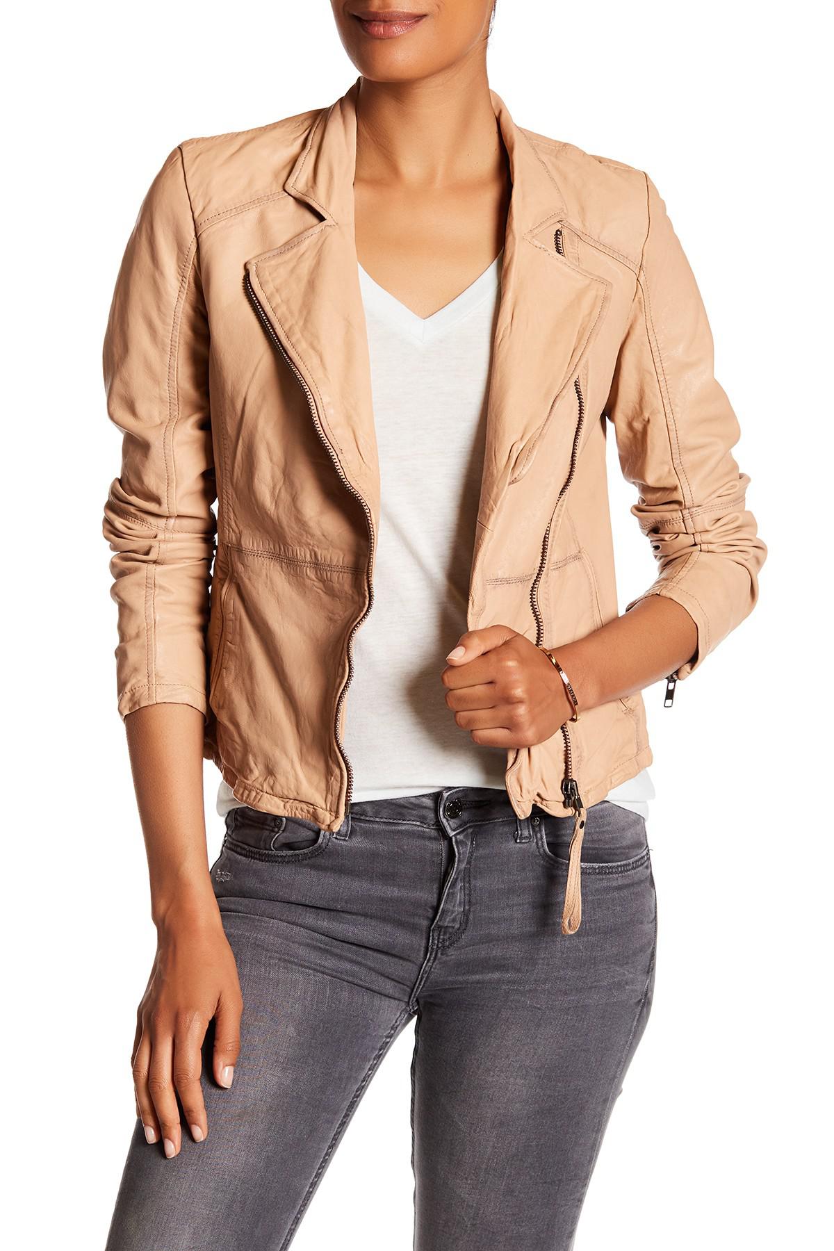 Lyst Muubaa Kendyll Genuine Leather Biker Jacket Gallery