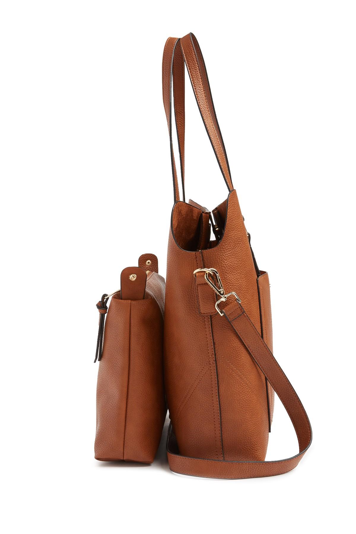 Leather tote Steve Madden Brown in Leather - 27209930
